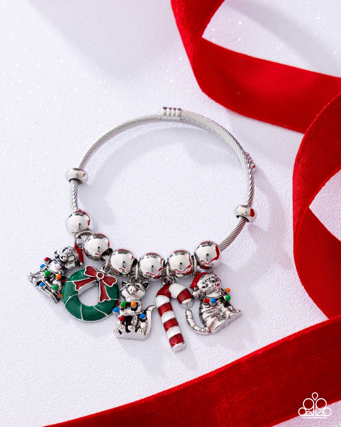 Paparazzi Christmas Creatures - Multicolored Painted Christmas Charm Style Bracelet