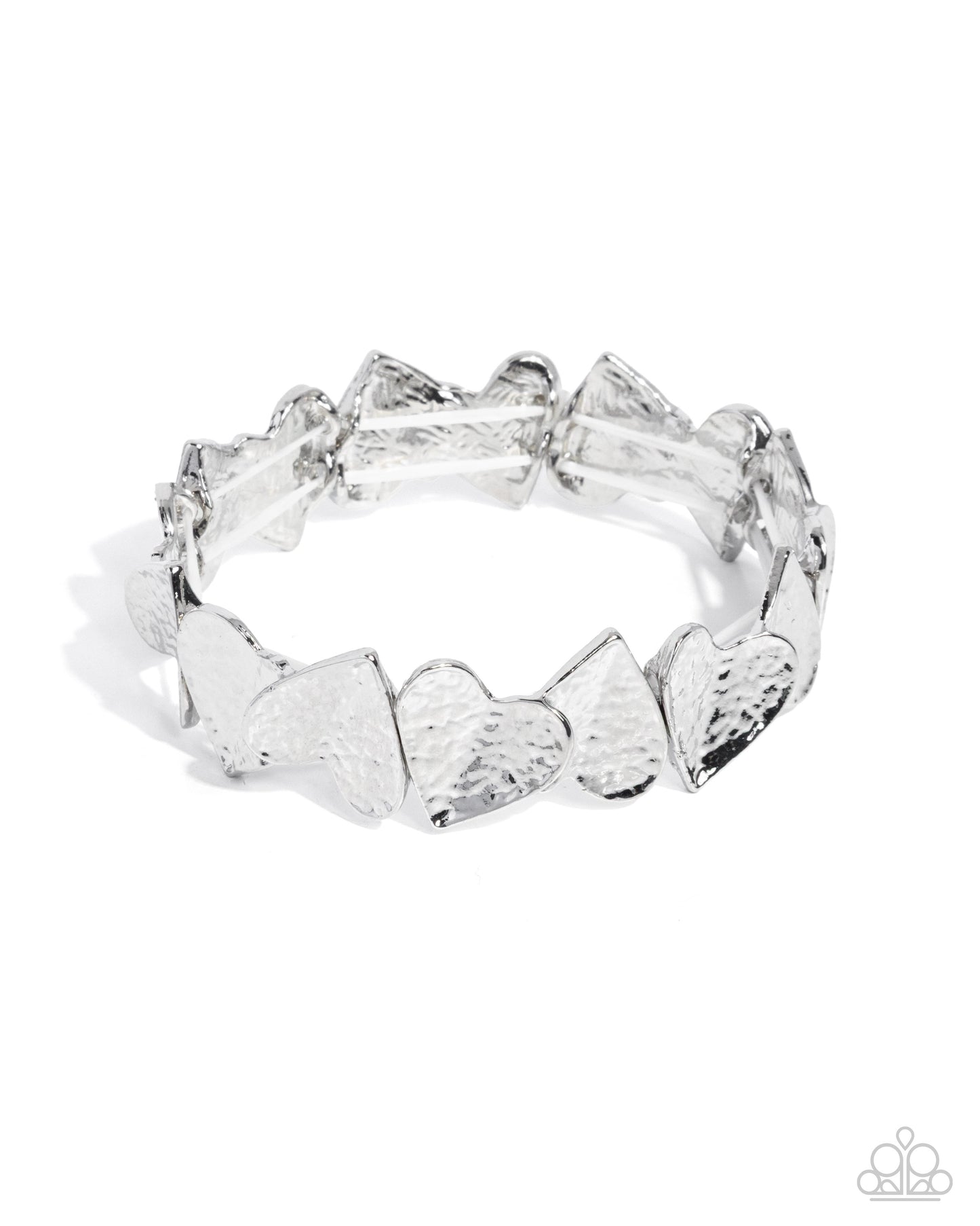 Paparazzi Swoon-Worthy Shimmer - Silver Heart Stretch Bracelet B2582