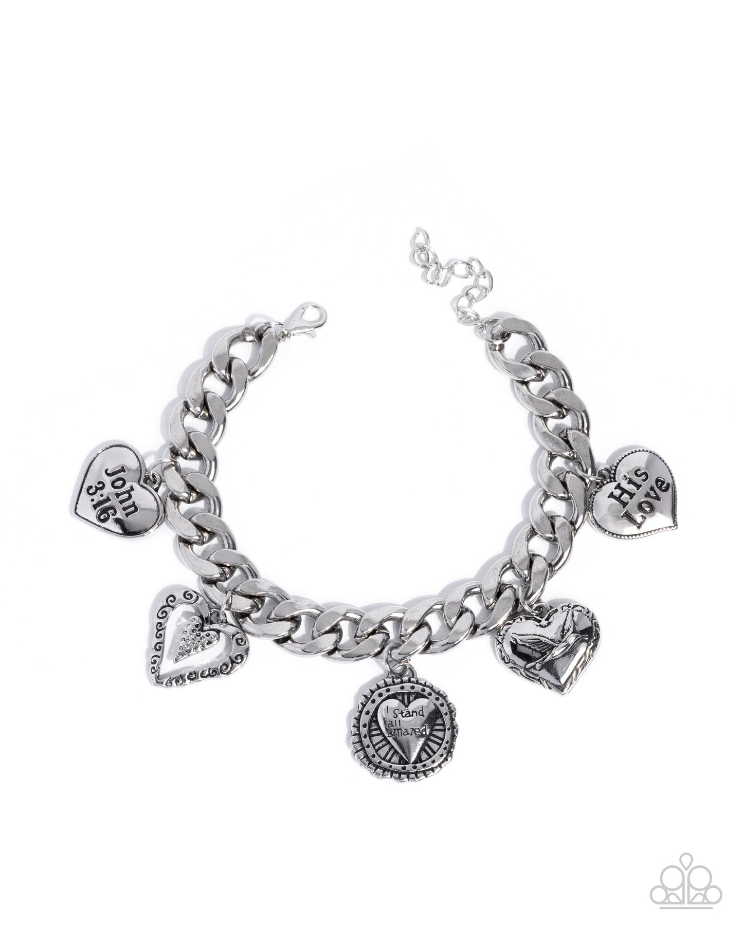Paparazzi Bible Study - Silver Charm John 3:16 Faith Inspirational Bracelet B2628