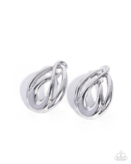Paparazzi Sturdy Sheen - Silver High Sheen Post Earring E3201
