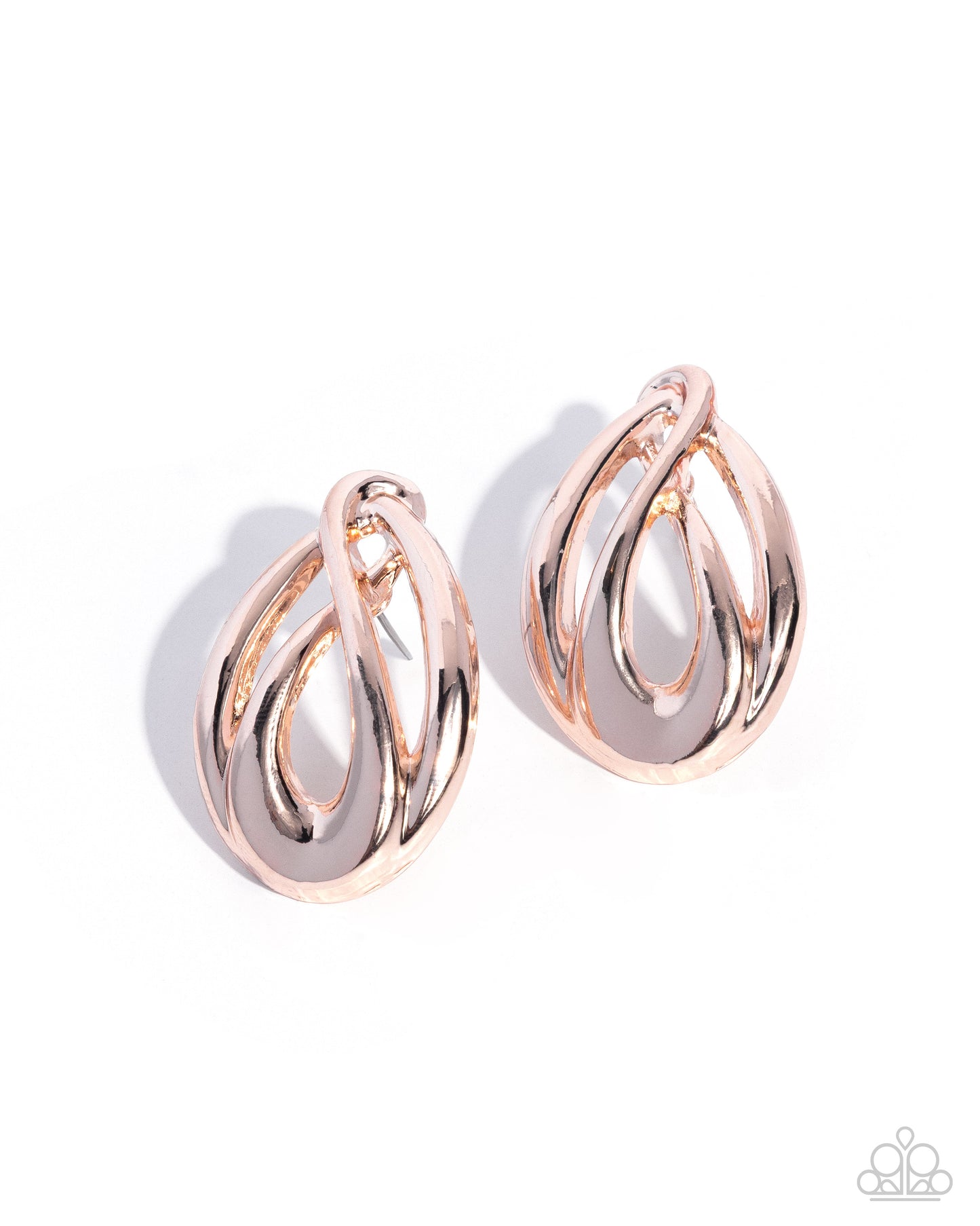 Paparazzi Sturdy Sheen - Rose Gold High Sheen Post Earring E3412