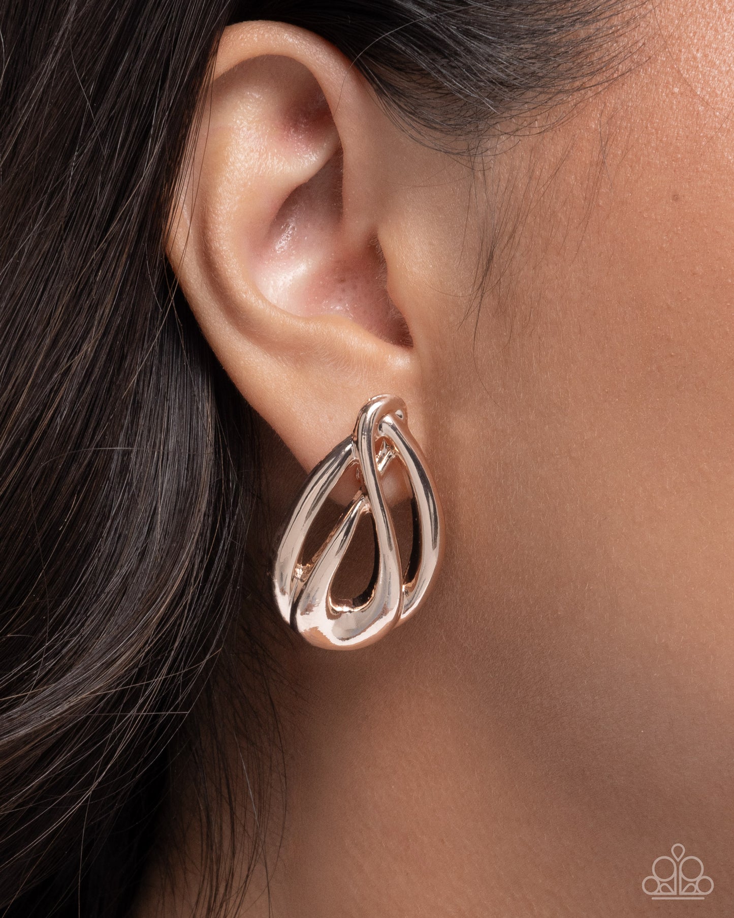 Paparazzi Sturdy Sheen - Rose Gold High Sheen Post Earring E3412