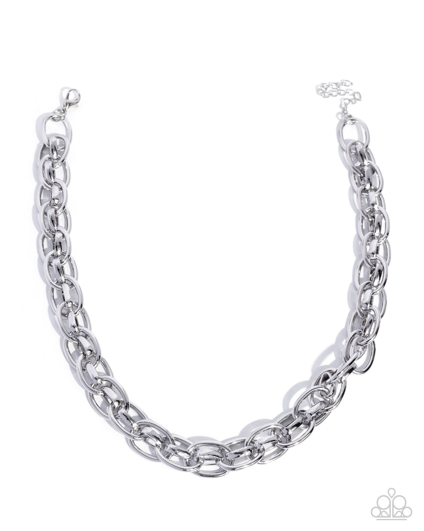 Paparazzi Kept in Confidence - Silver High Sheen Modern Chain Necklace