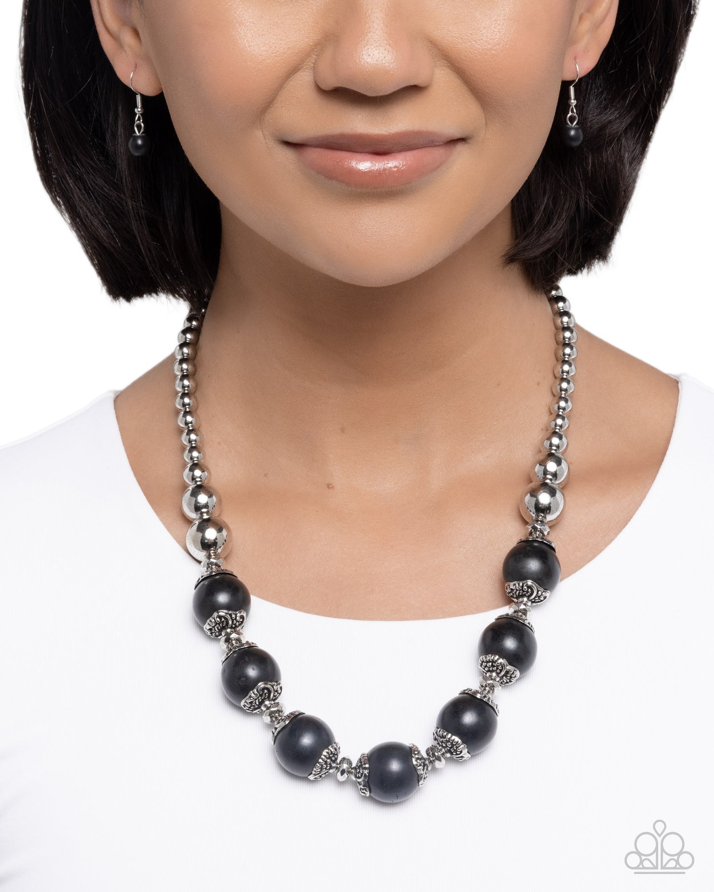 Paparazzi Earthy Filter - Black Stone Santa Fe Style Necklace N3941