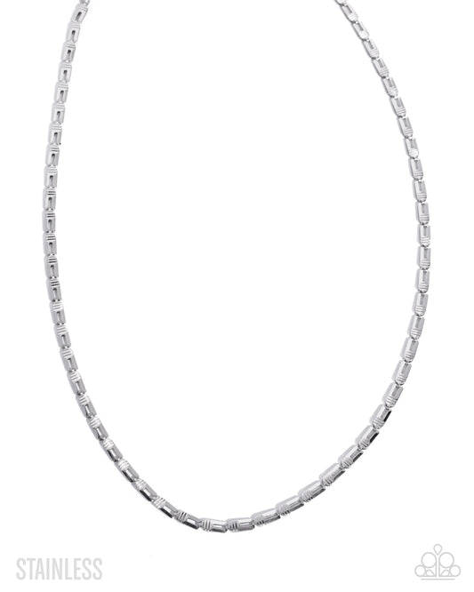 Paparazzi Unreal Urban - Silver Stainless Steel Chain Urban Men's Necklace N3996