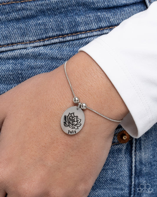 Paparazzi Personalized Bouquet - July - Silver Birth Month Birthday Bracelet