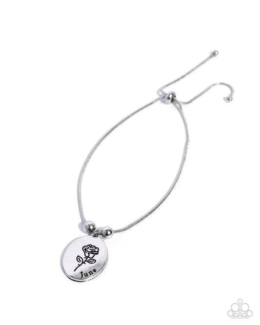 Paparazzi Personalized Bouquet - June - Silver Rose Birth Month Bracelet B2747