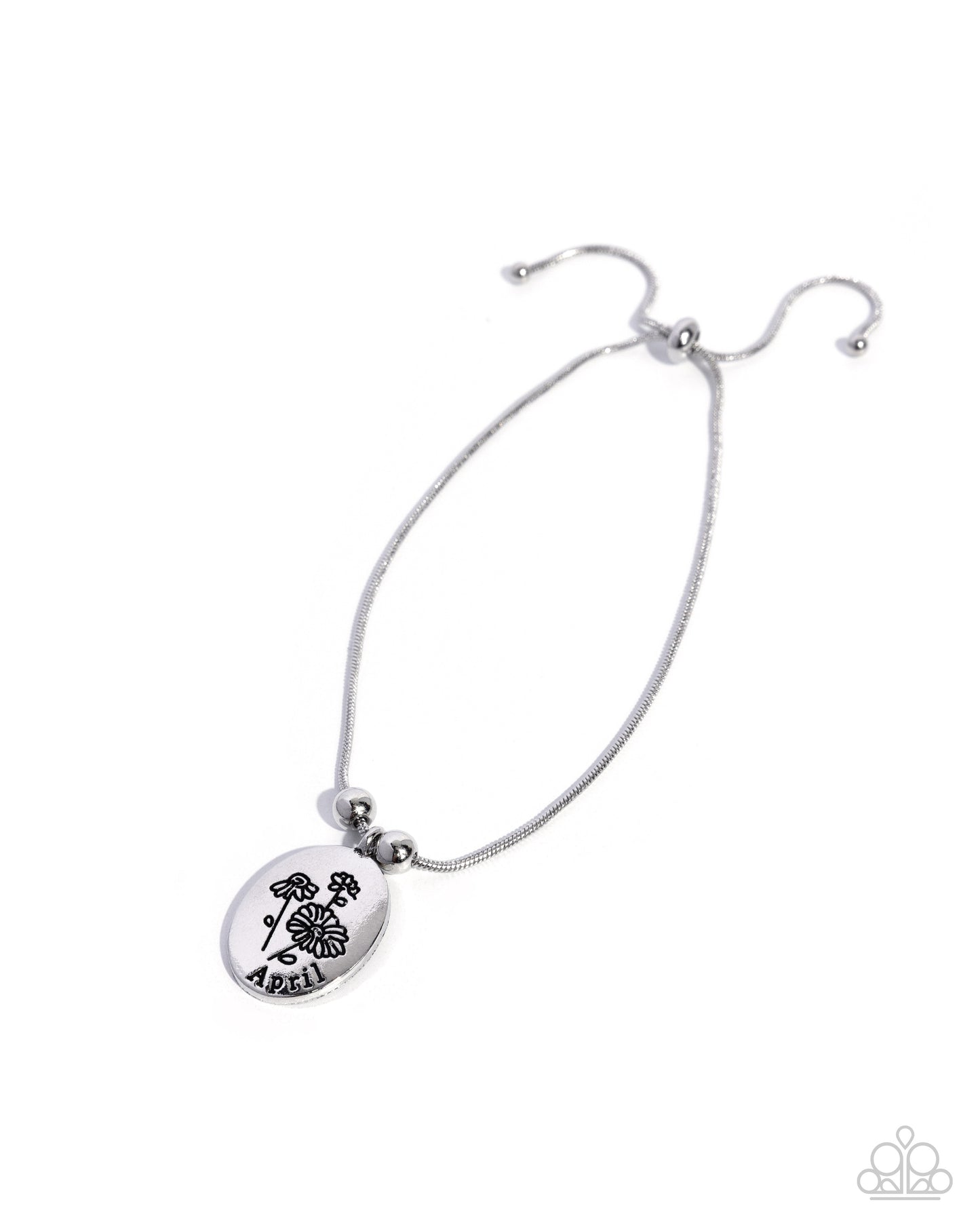 Paparazzi Personalized Bouquet - April - Silver Birth Month Bracelet B2694