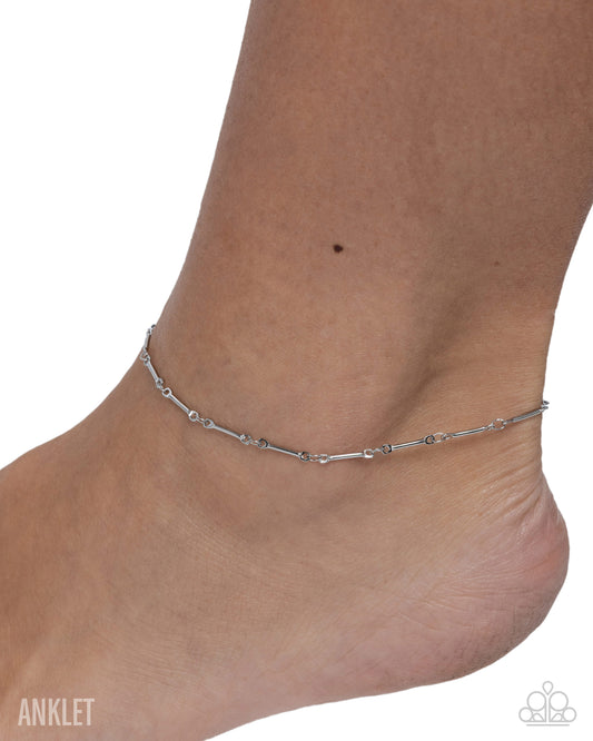 Paparazzi Sophisticated Stand - Silver Stainless Steel Bar Link Chain Anklet