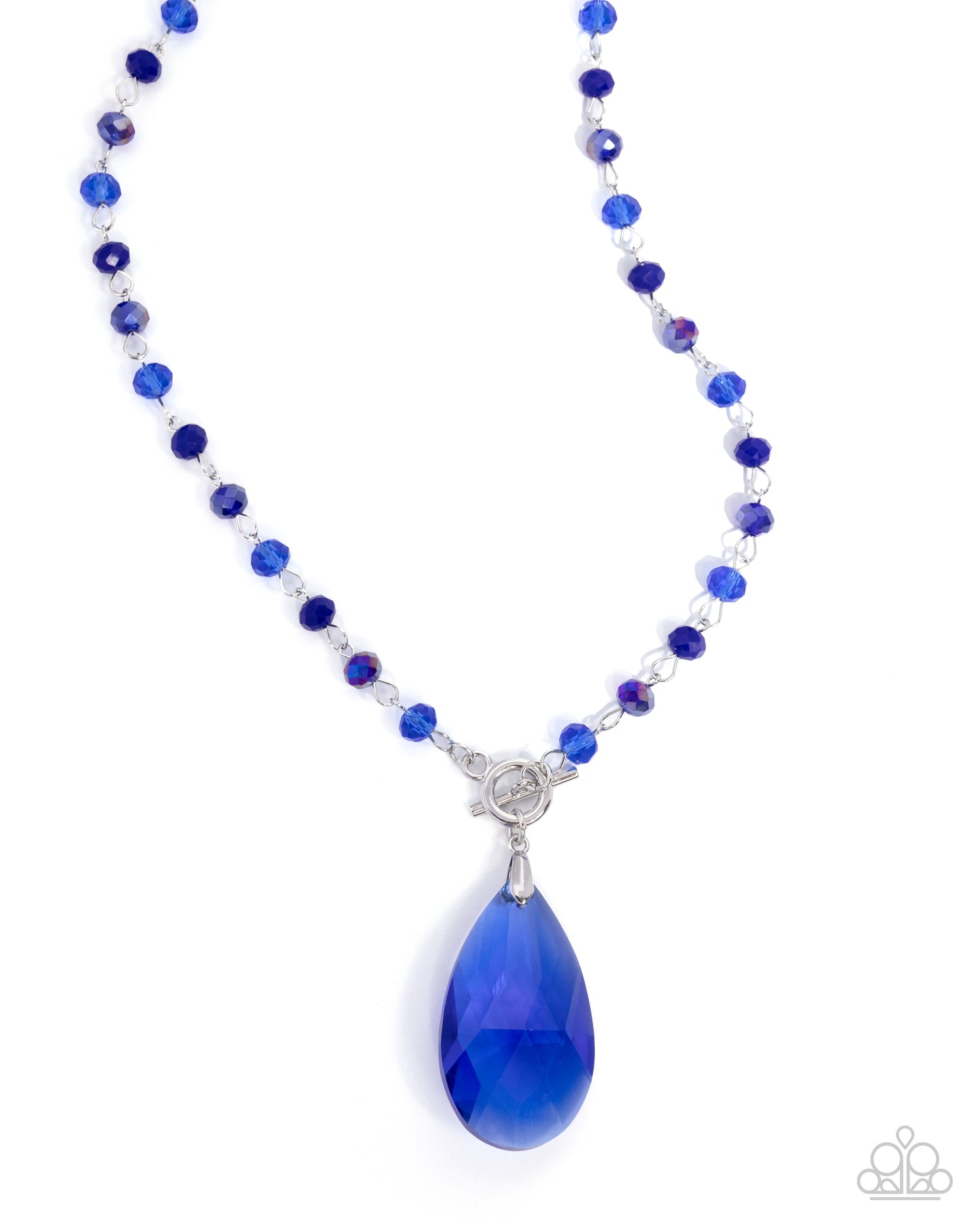 Paparazzi Teardrop Tale - Blue Oversized Teardrop Gem Necklace