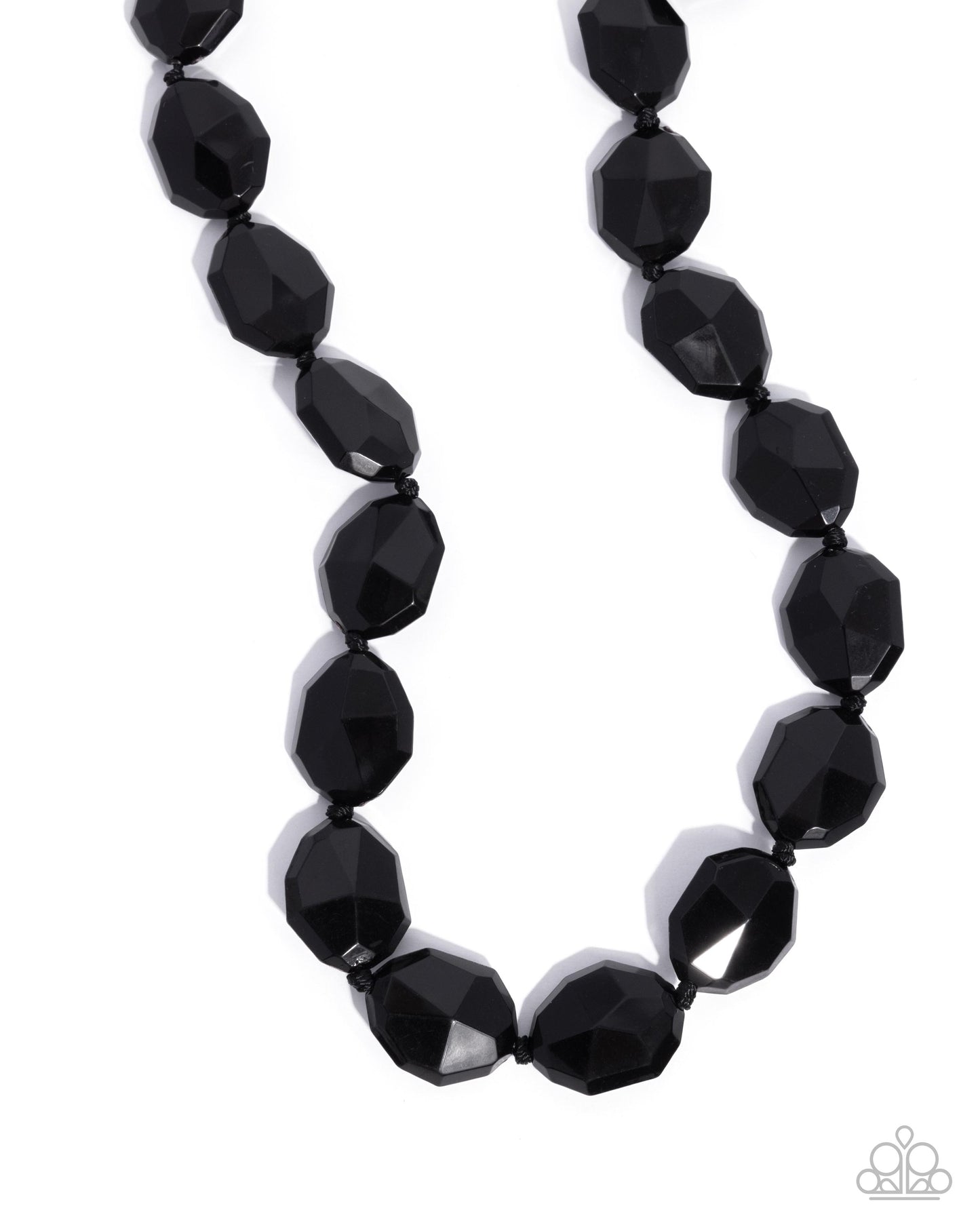 Paparazzi Playful Plan - Black Acrylic Faceted Bead Necklace N3899