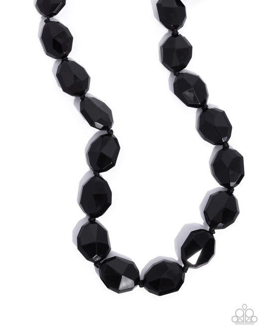 Paparazzi Playful Plan - Black Acrylic Faceted Bead Necklace N3899
