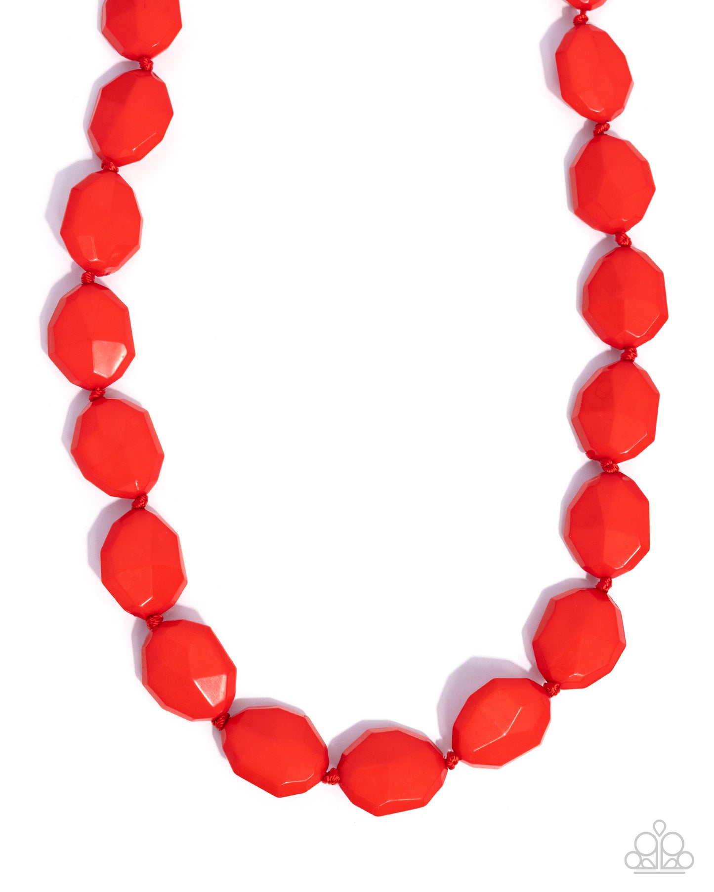 Paparazzi Playful Plan - Red Faceted Bead Necklace N3790