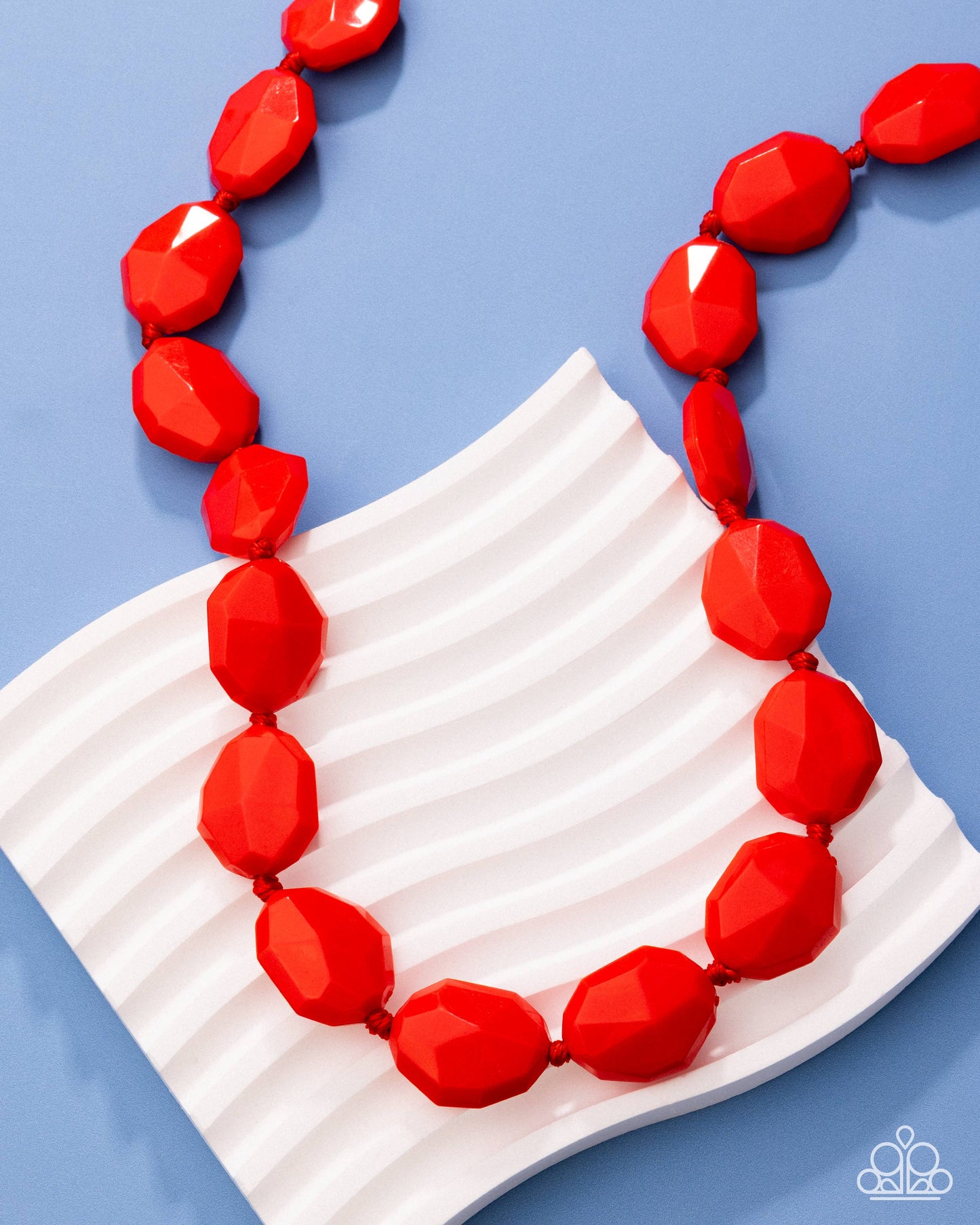 Paparazzi Playful Plan - Red Faceted Bead Necklace N3790