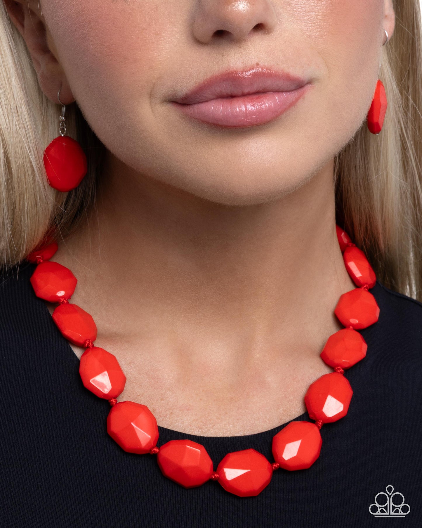 Paparazzi Playful Plan - Red Faceted Bead Necklace N3790