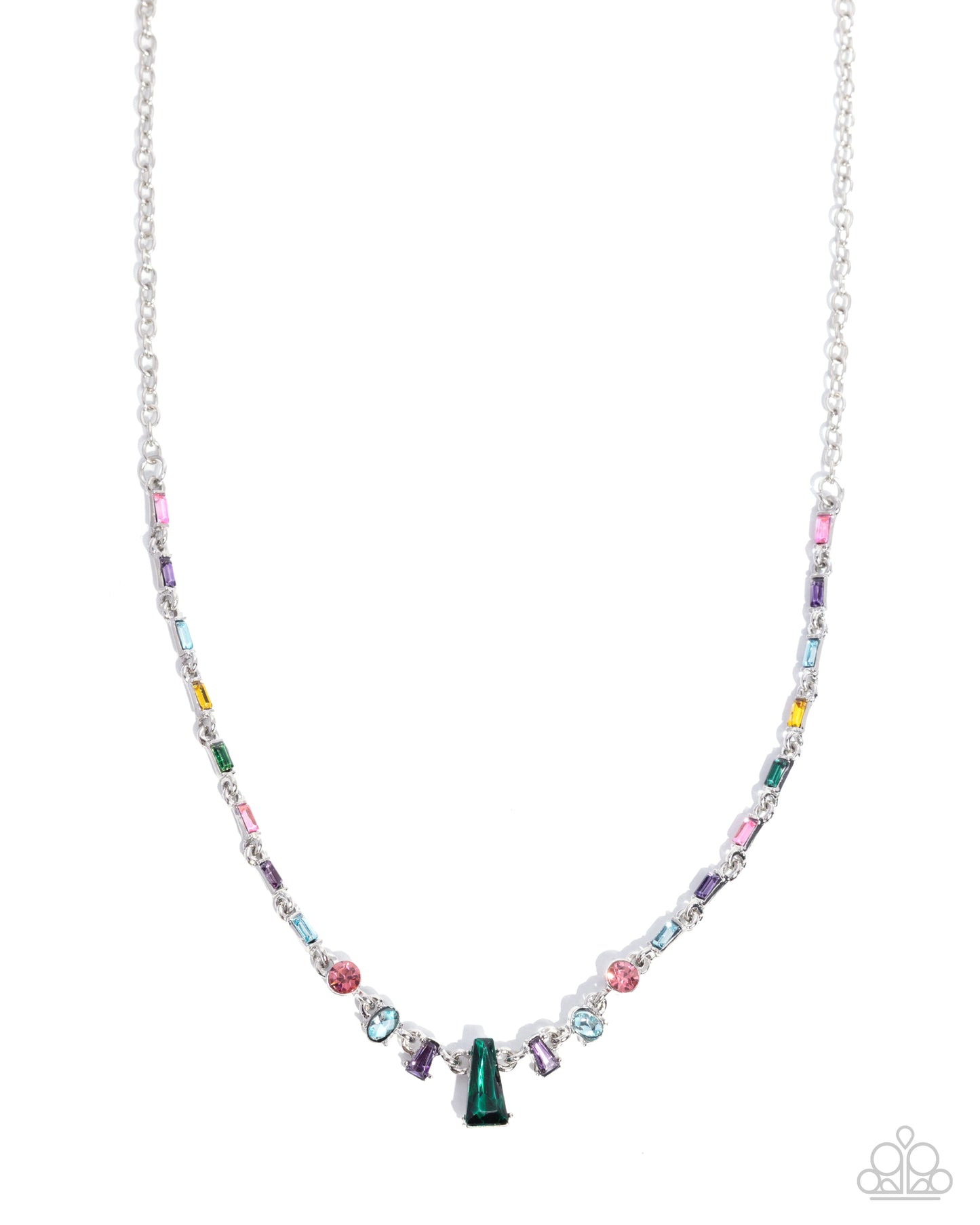 Paparazzi Boyfriends Gift - Multicolored Gem & Rhinestone Silver Necklace