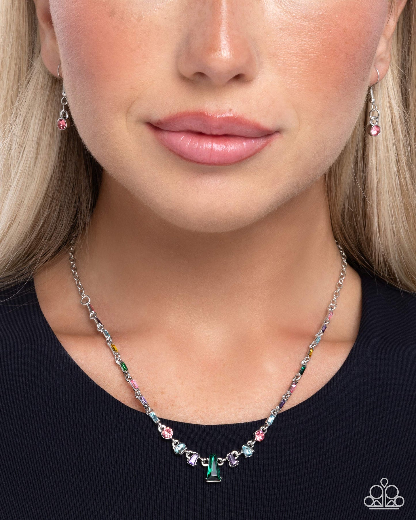 Paparazzi Boyfriends Gift - Multicolored Gem & Rhinestone Silver Necklace
