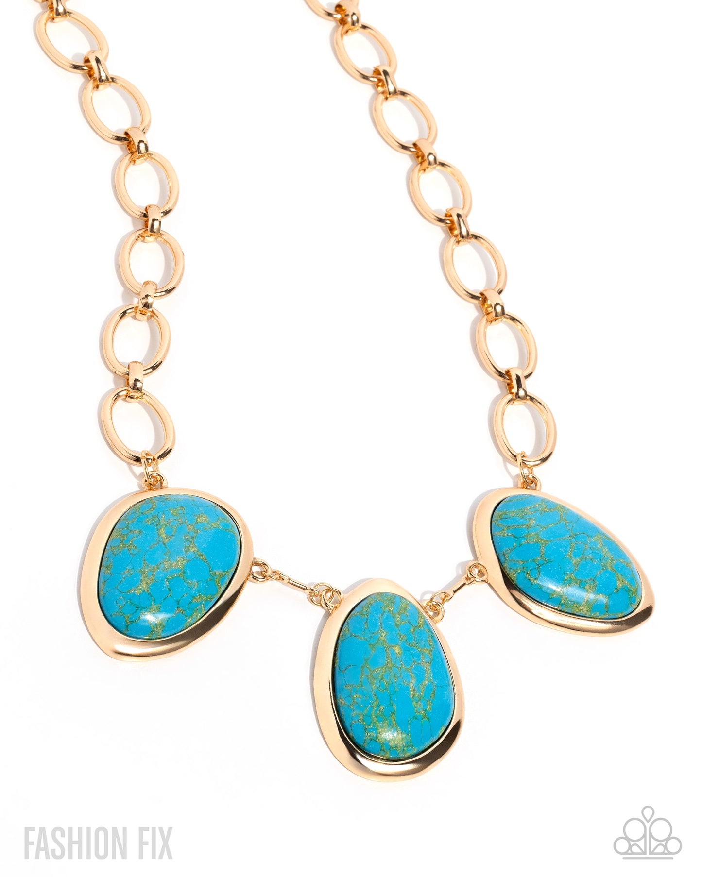 Paparazzi Firmly Grounded - Gold & Blue Turquoise Stone Necklace Simply Santa Fe Fashion Fix November 2025