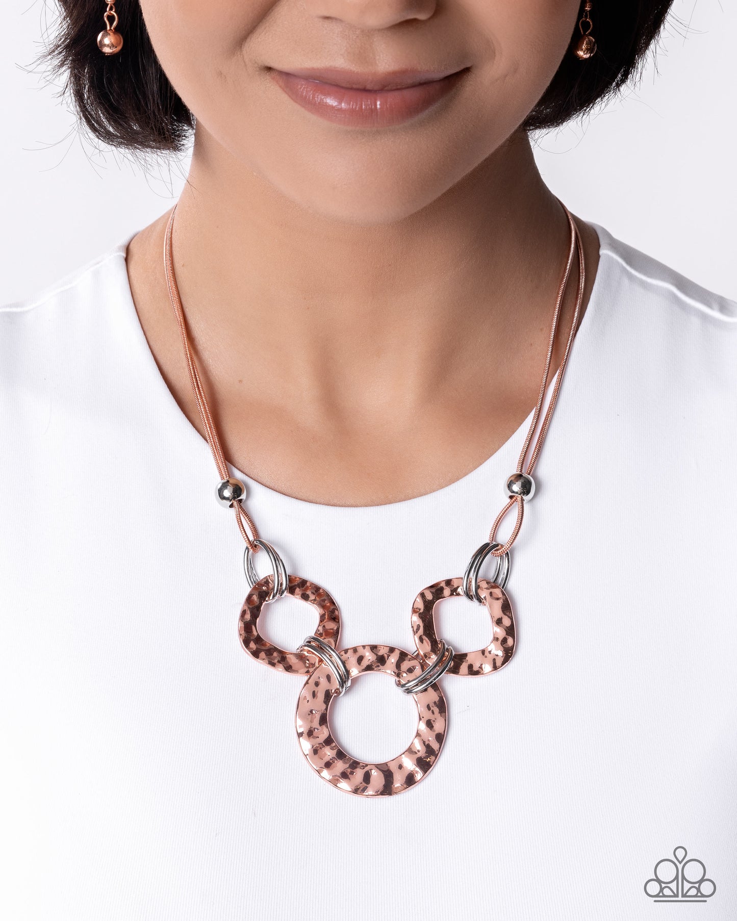 Paparazzi Critical Chic - Copper - Shiny Copper Hammered Necklace N3943