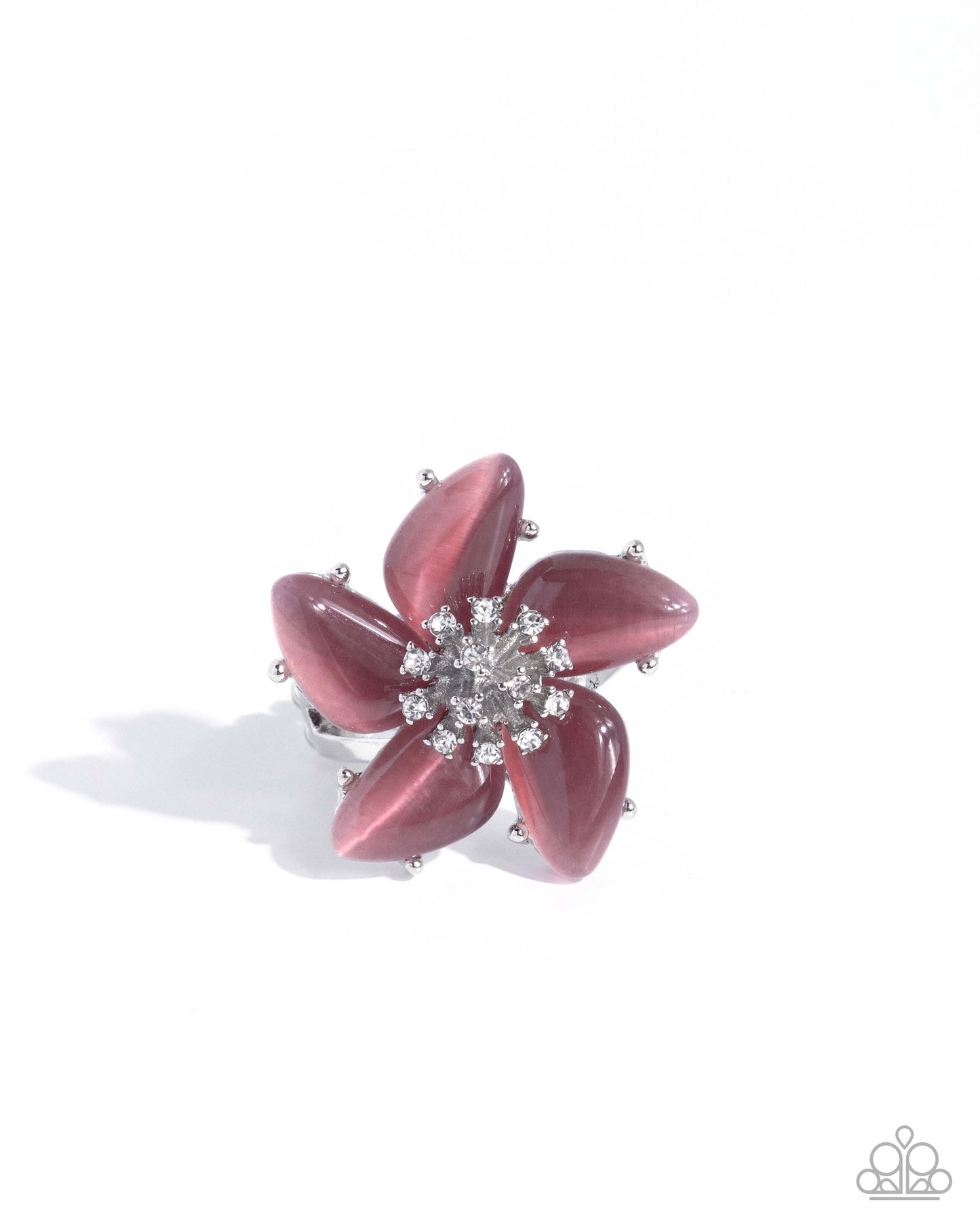 Paparazzi Flourishing Fame - Purple Cat's Eye Stone Flower Ring R1359