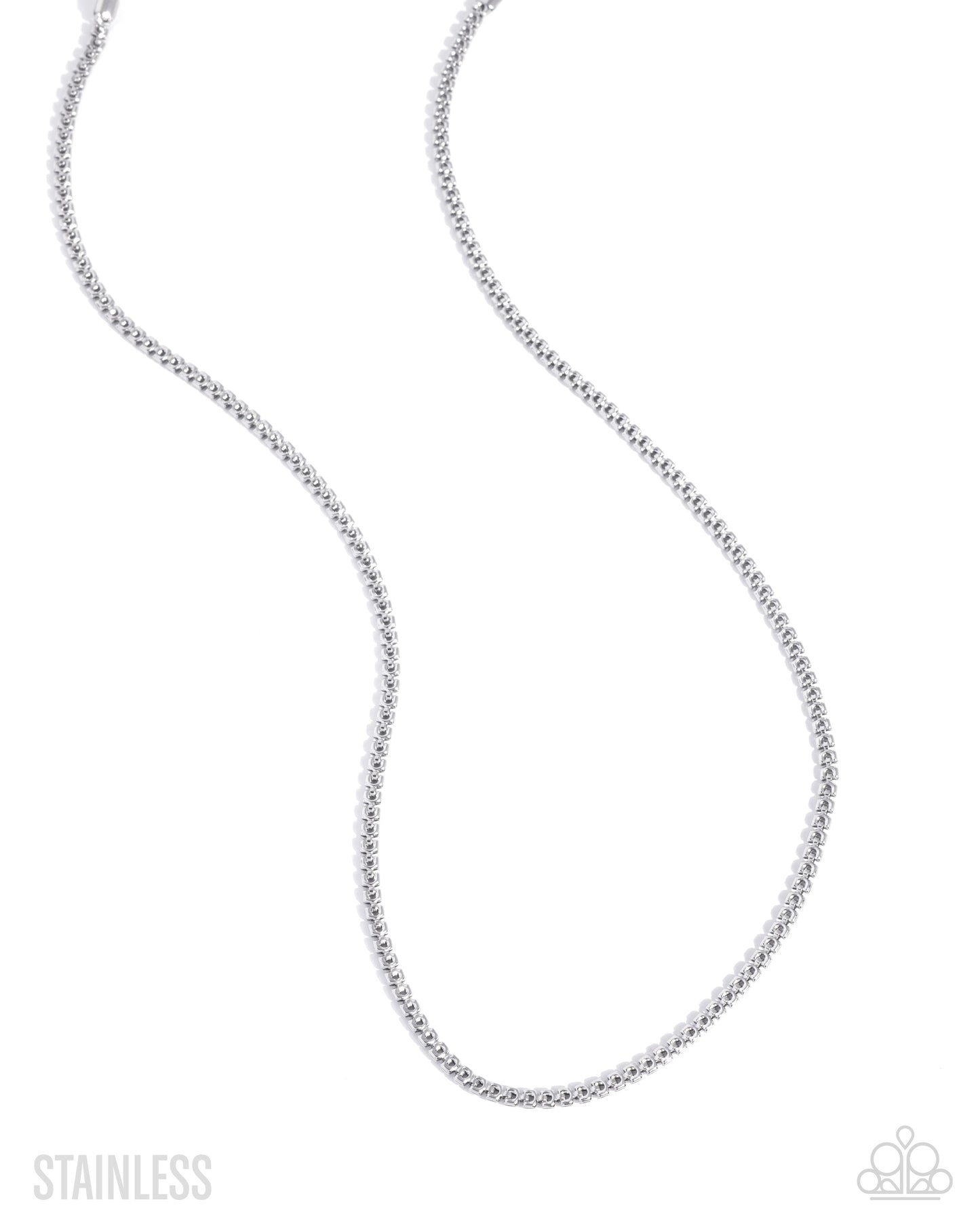 Paparazzi For the Masses - Silver Stainless Steel Thin Abstract Urban Chain Necklace