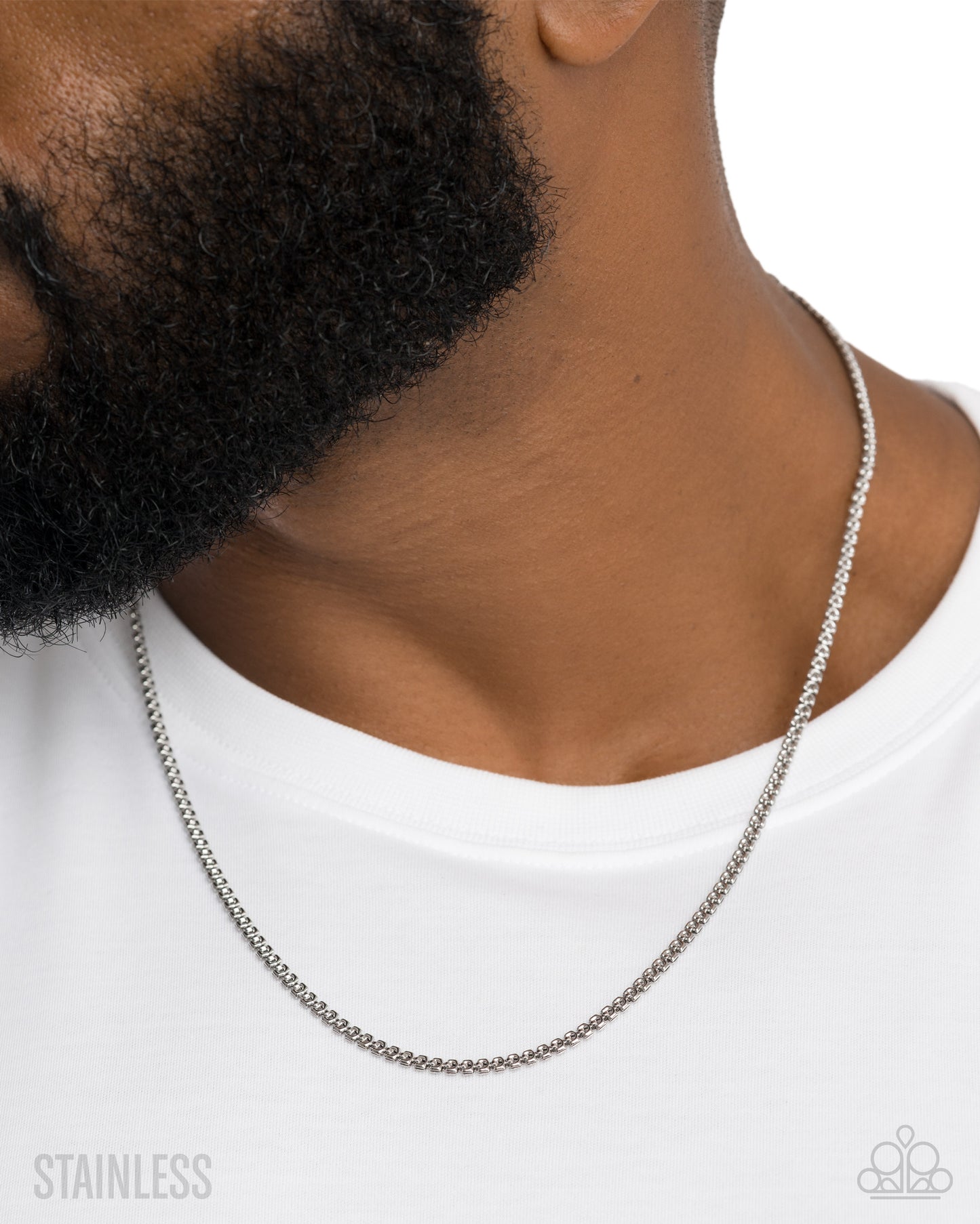 Paparazzi For the Masses - Silver Stainless Steel Thin Abstract Urban Chain Necklace
