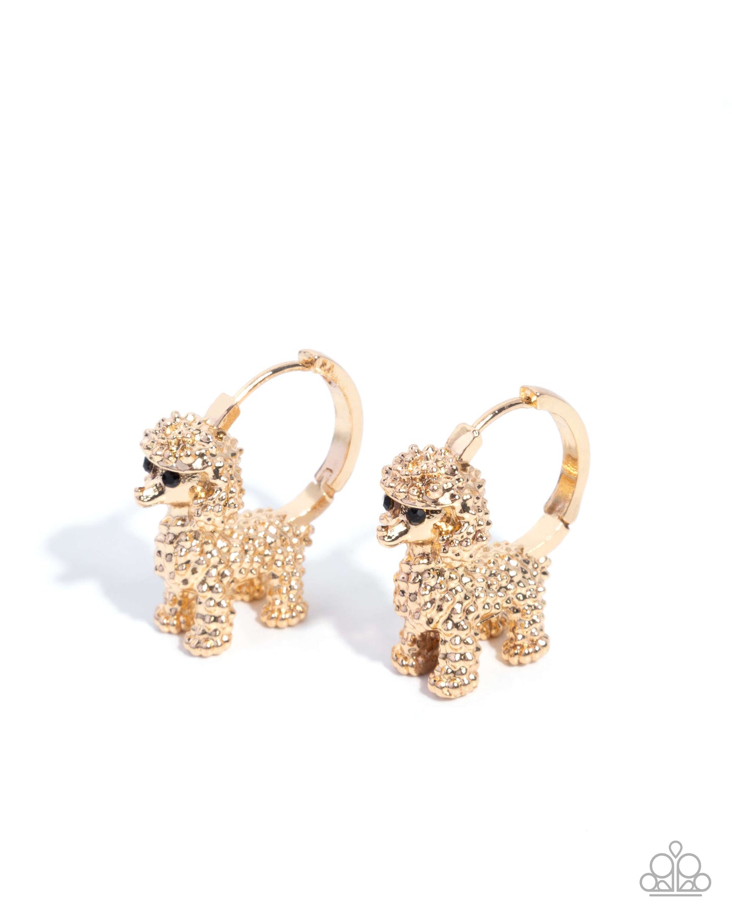 Paparazzi Prized Poodle - Gold Poodle Dog 3/4 Inch Earring E3372