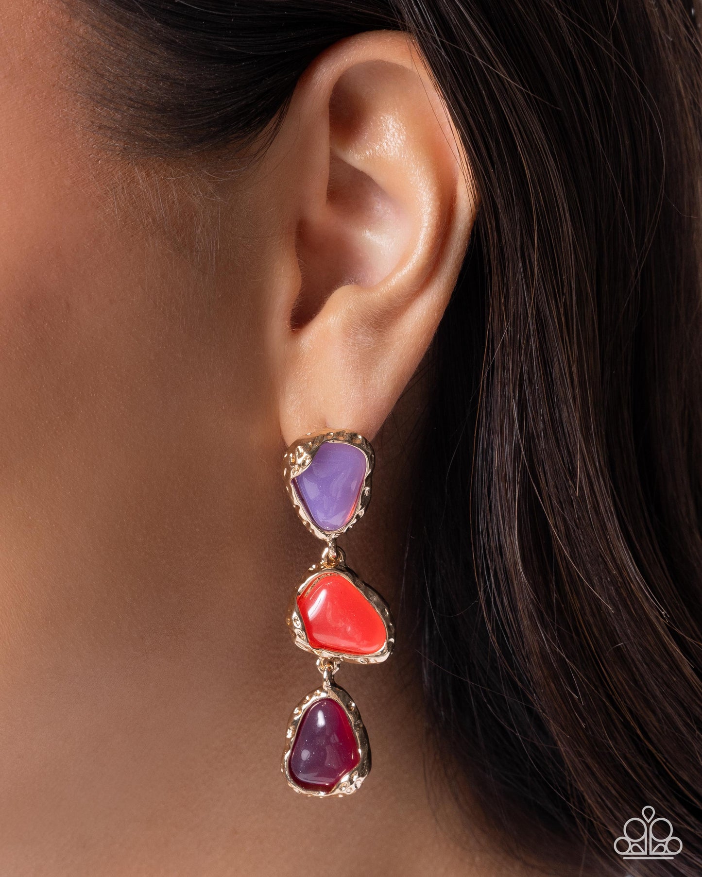 Paparazzi Portrait Palooza - Purple Lavender, Winterberry & Damson Earring E3367