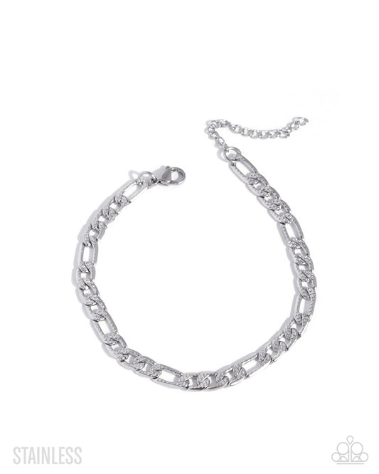 Paparazzi Stainless Showcase - Silver Stainless Steel Urban Men's Bracelet B2761