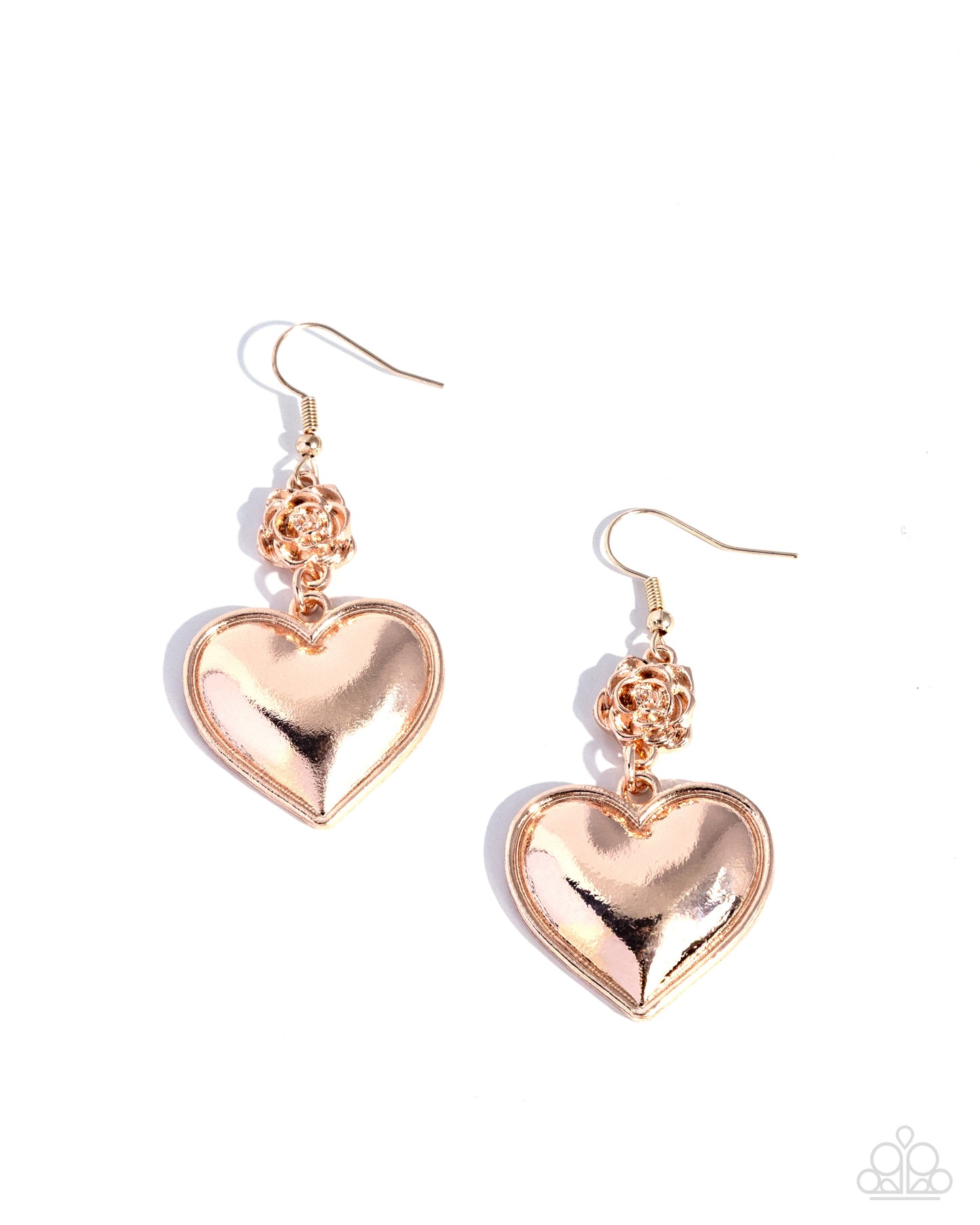 Paparazzi Vintage Memory - Rose Gold Heart Earring E3364
