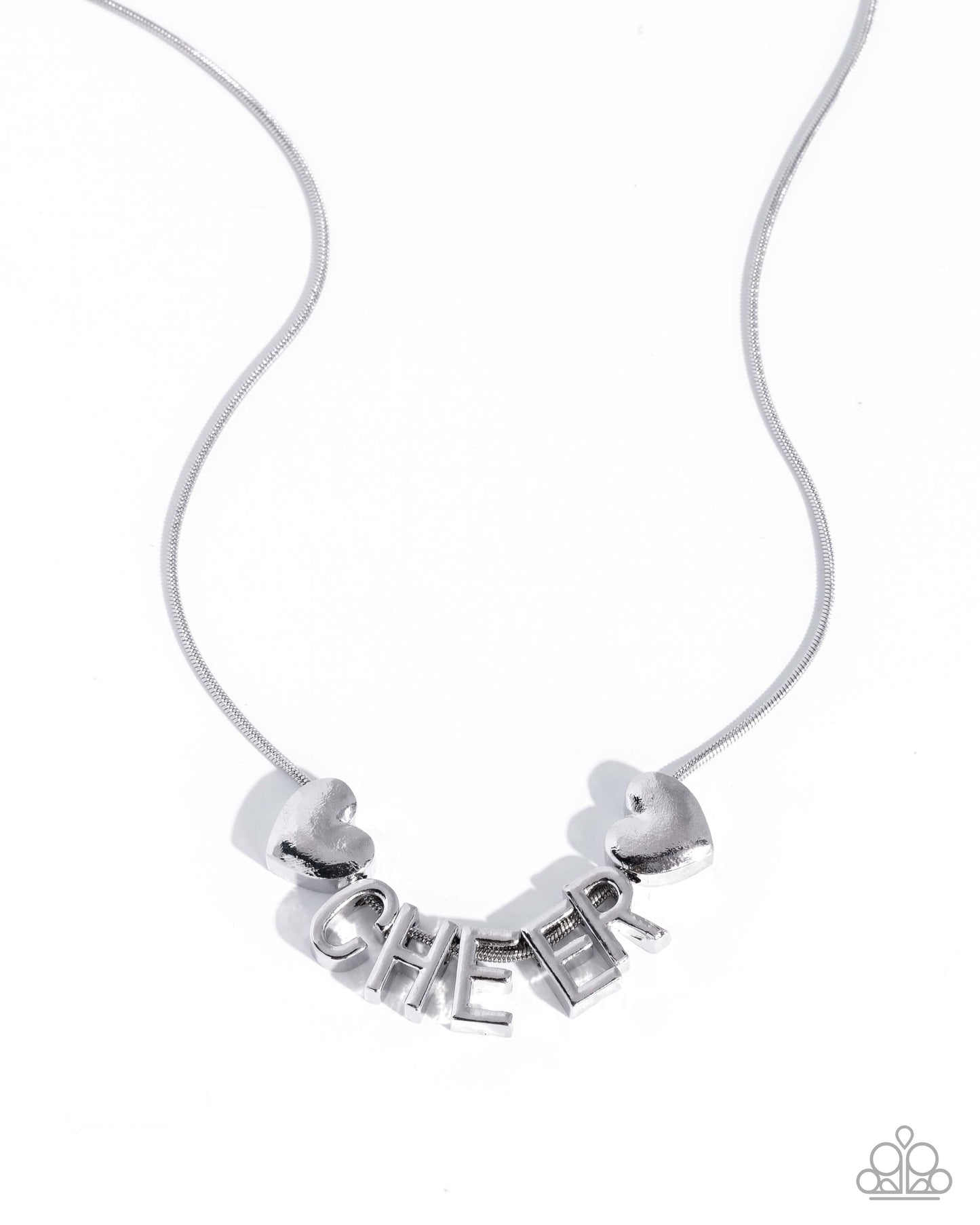 Paparazzi Trendy Tumbler - Silver "CHEER" Sport Necklace N3862