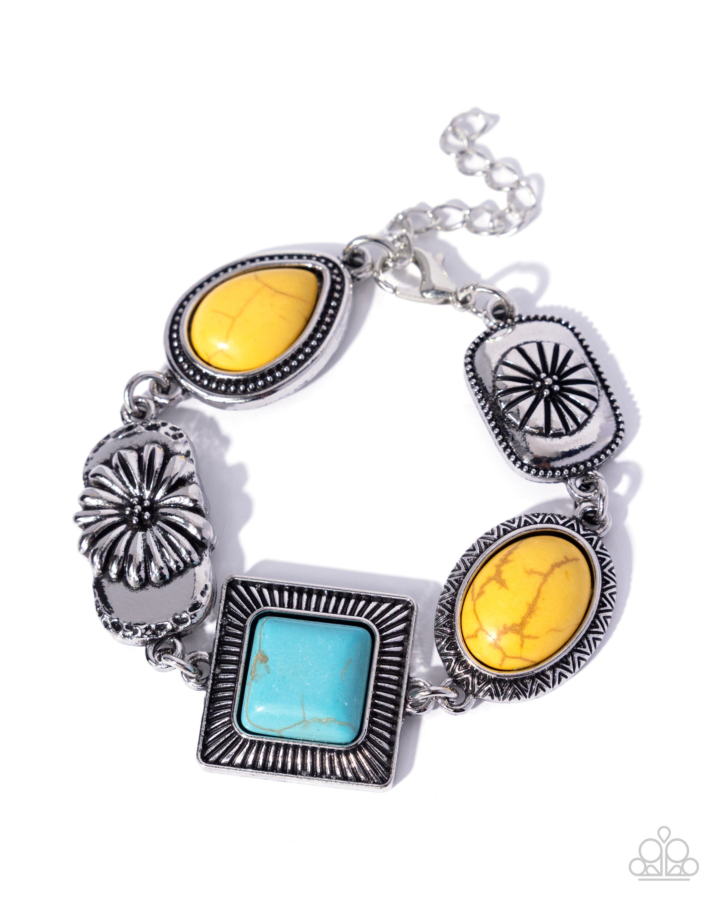 Chic Coordination - Yellow & Blue Turquoise Stone Bracelet Santa Fe Style