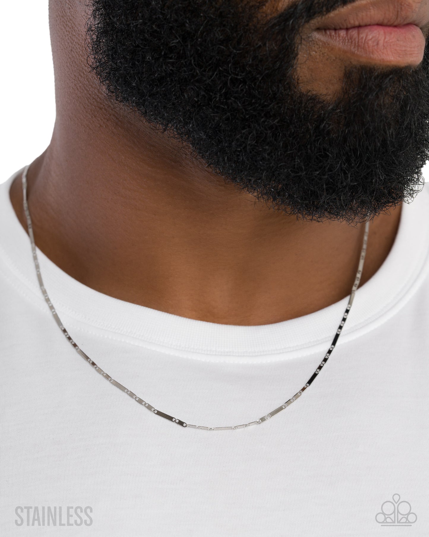 Paparazzi Smokeshow Sheen - Silver Stainless Steel Chain Urban Necklace N3865
