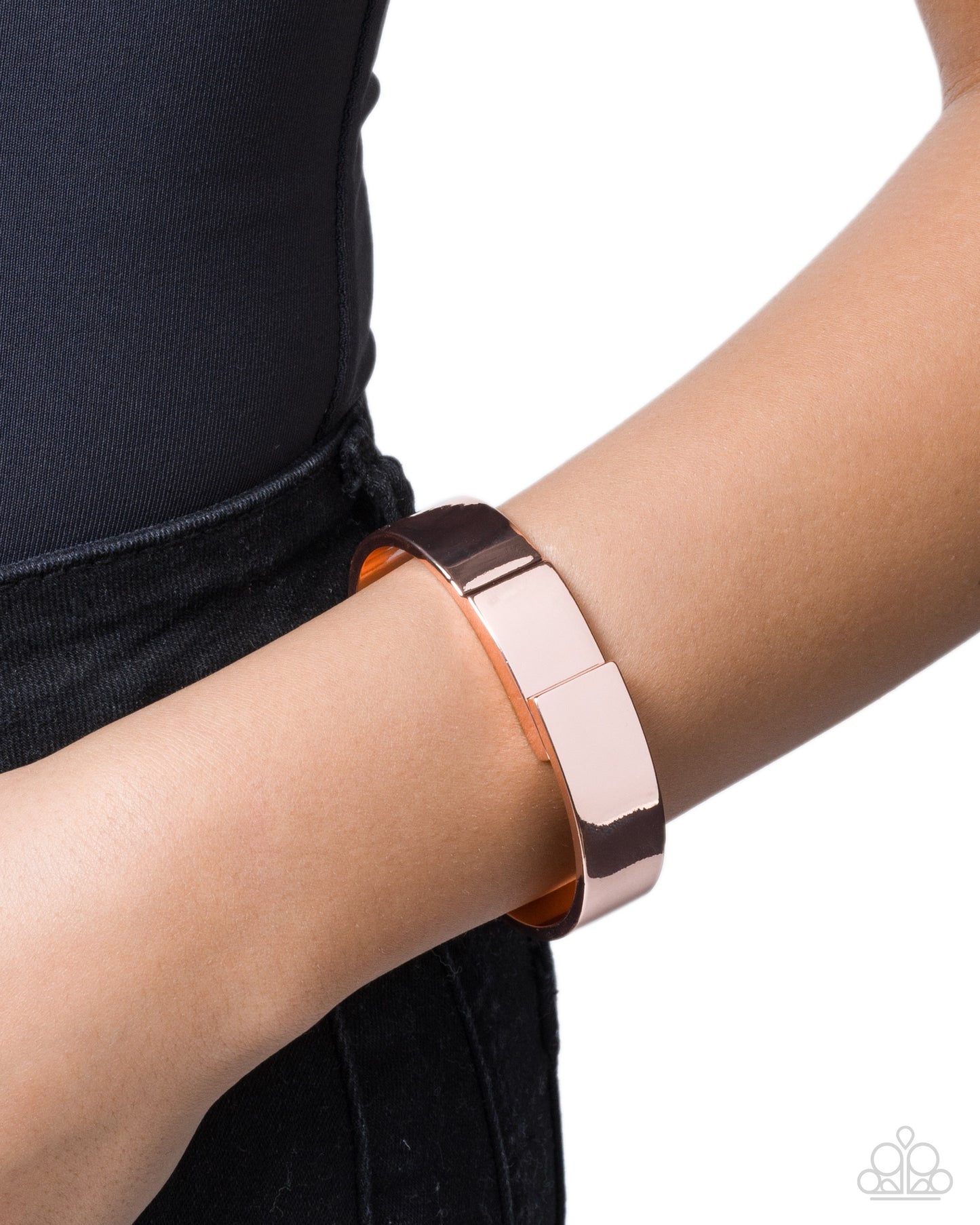 Paparazzi Industrial Ideal - Copper - Shiny Copper High Sheen Hinged Bracelet