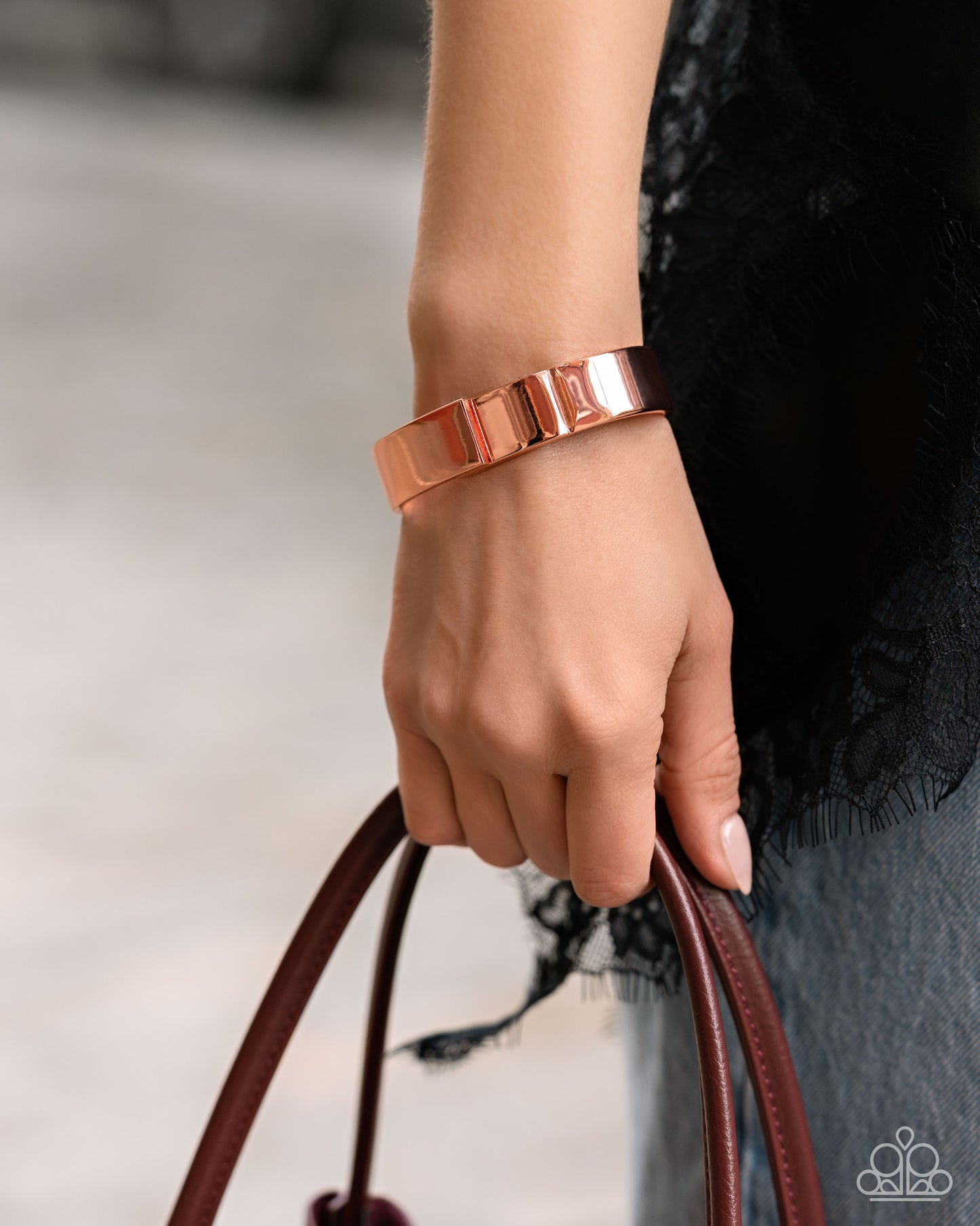 Paparazzi Industrial Ideal - Copper - Shiny Copper High Sheen Hinged Bracelet