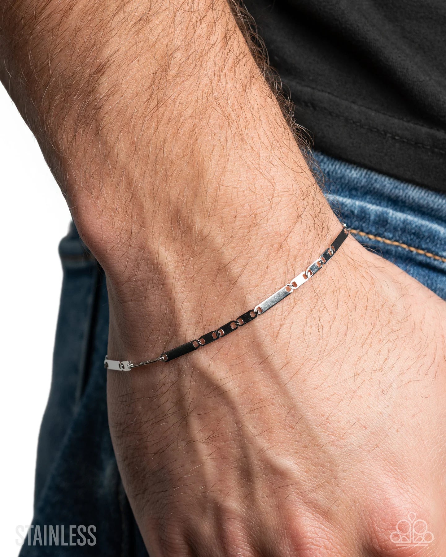 Paparazzi Starting the Fire - Silver Stainless Steel Urban Bracelet B2163