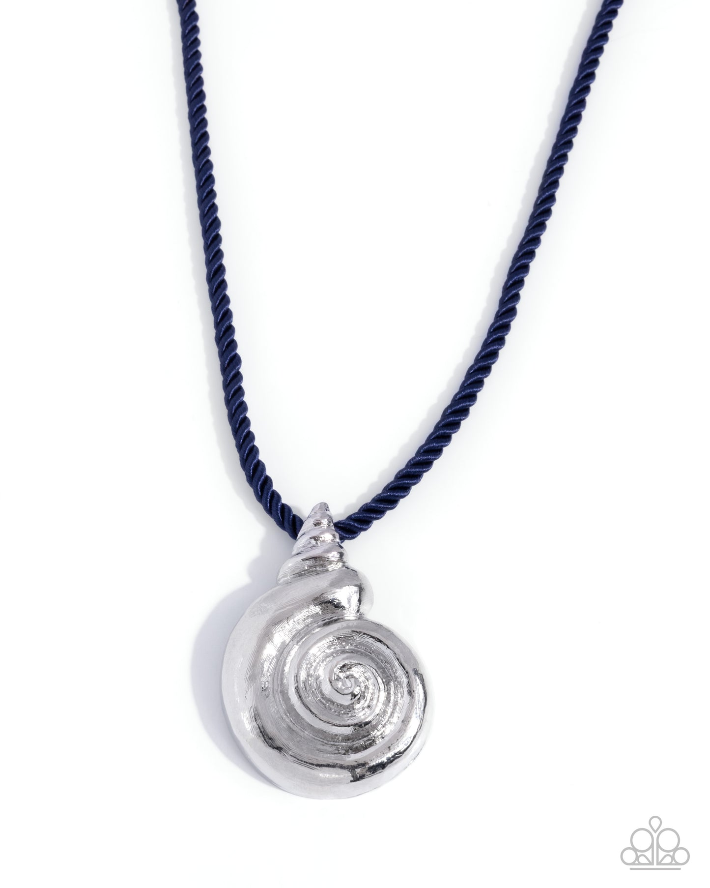 Paparazzi Coastal Chance - Blue Navy Cord Silver Seashell Pendant Necklace Empower Me Pink 2026