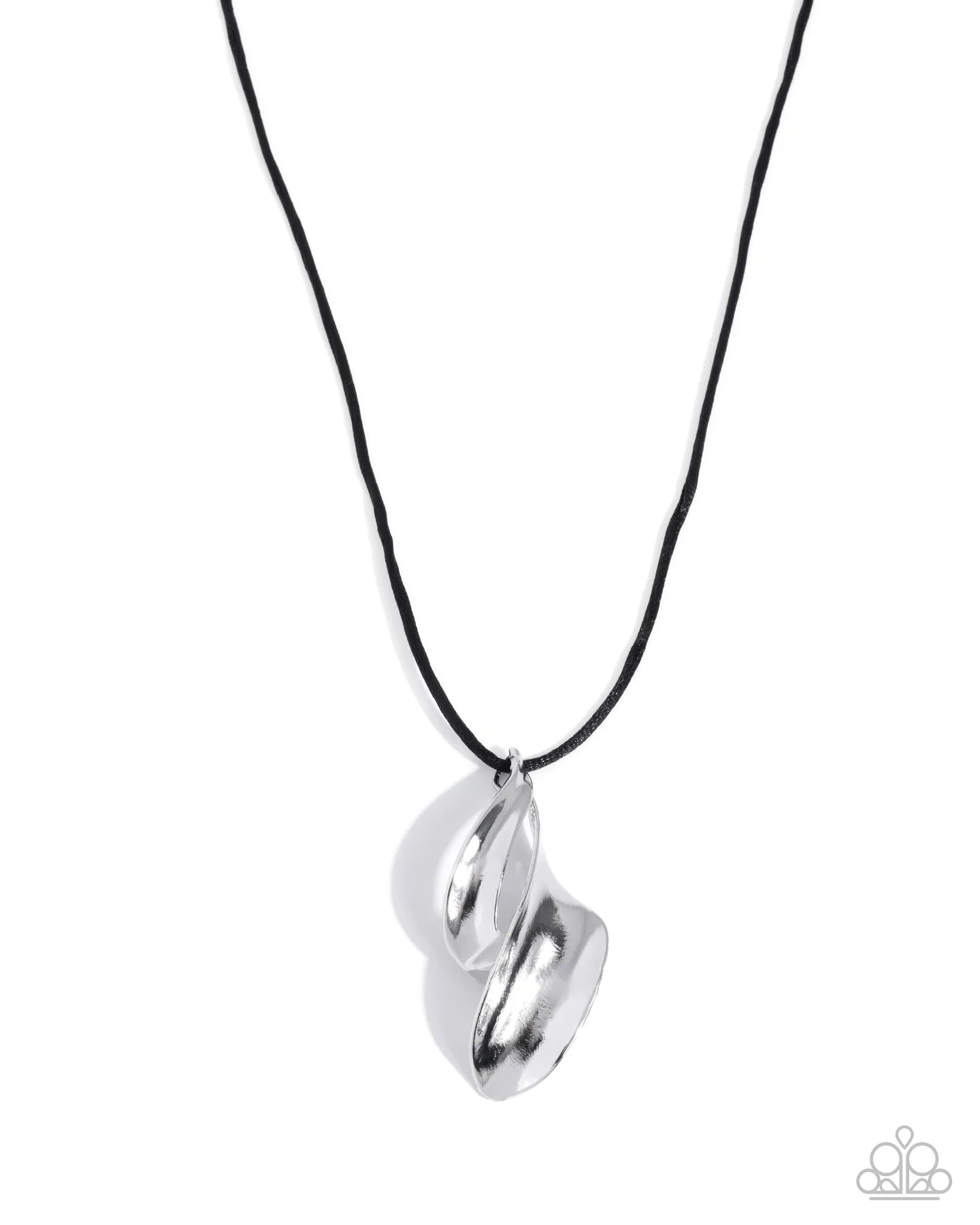 Paparazzi Impressive Individual - Silver Twisted Pendant Black Cord Necklace Empower Me Pink 2026 EMP Exclusives N3986