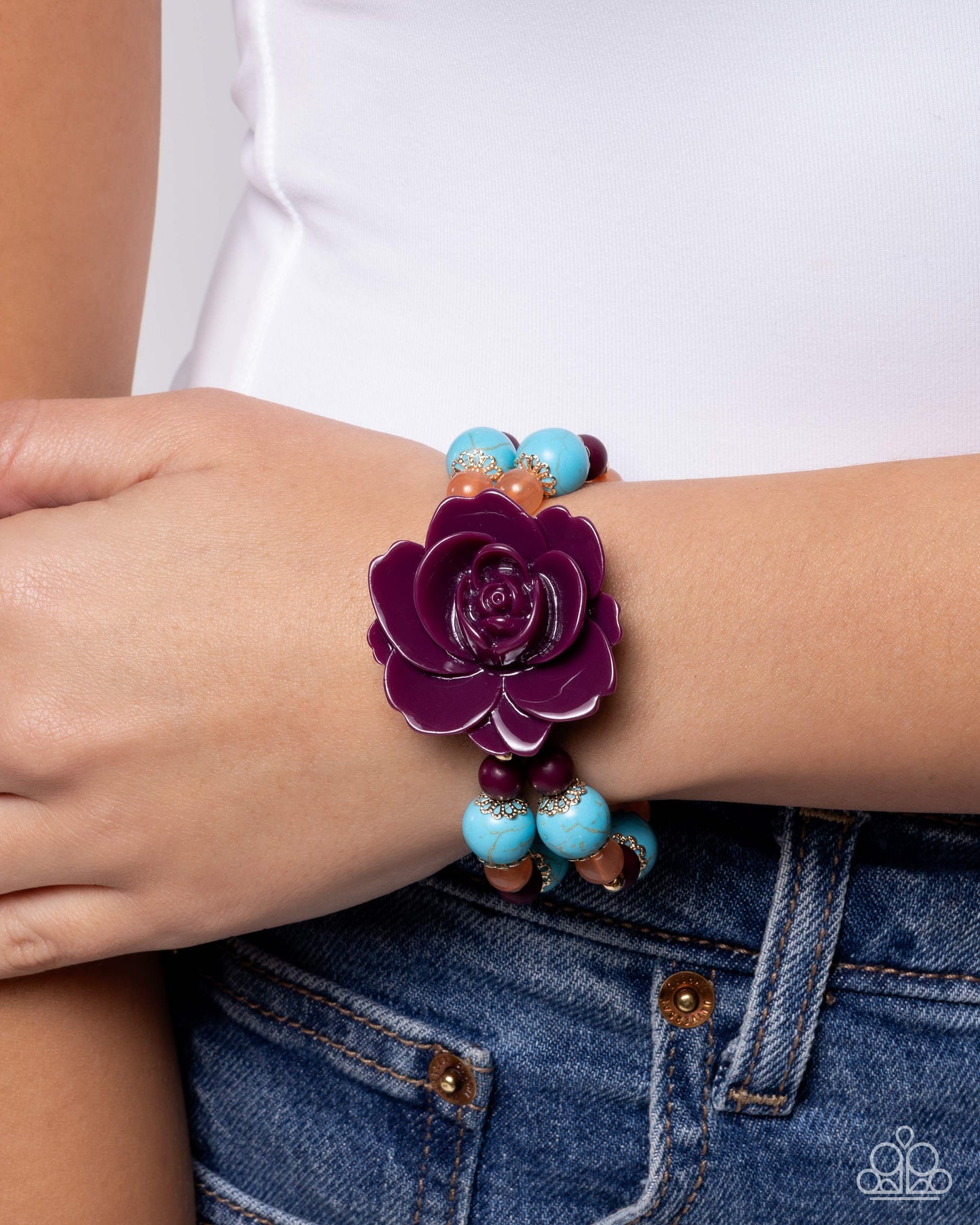 Paparazzi Desert Grace - Purple Flower Bracelet B2631