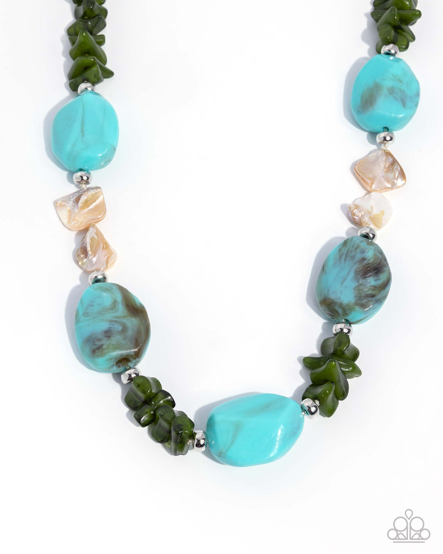 Paparazzi Coastal Cha Cha - Blue Turquoise & Green Beaded Necklace