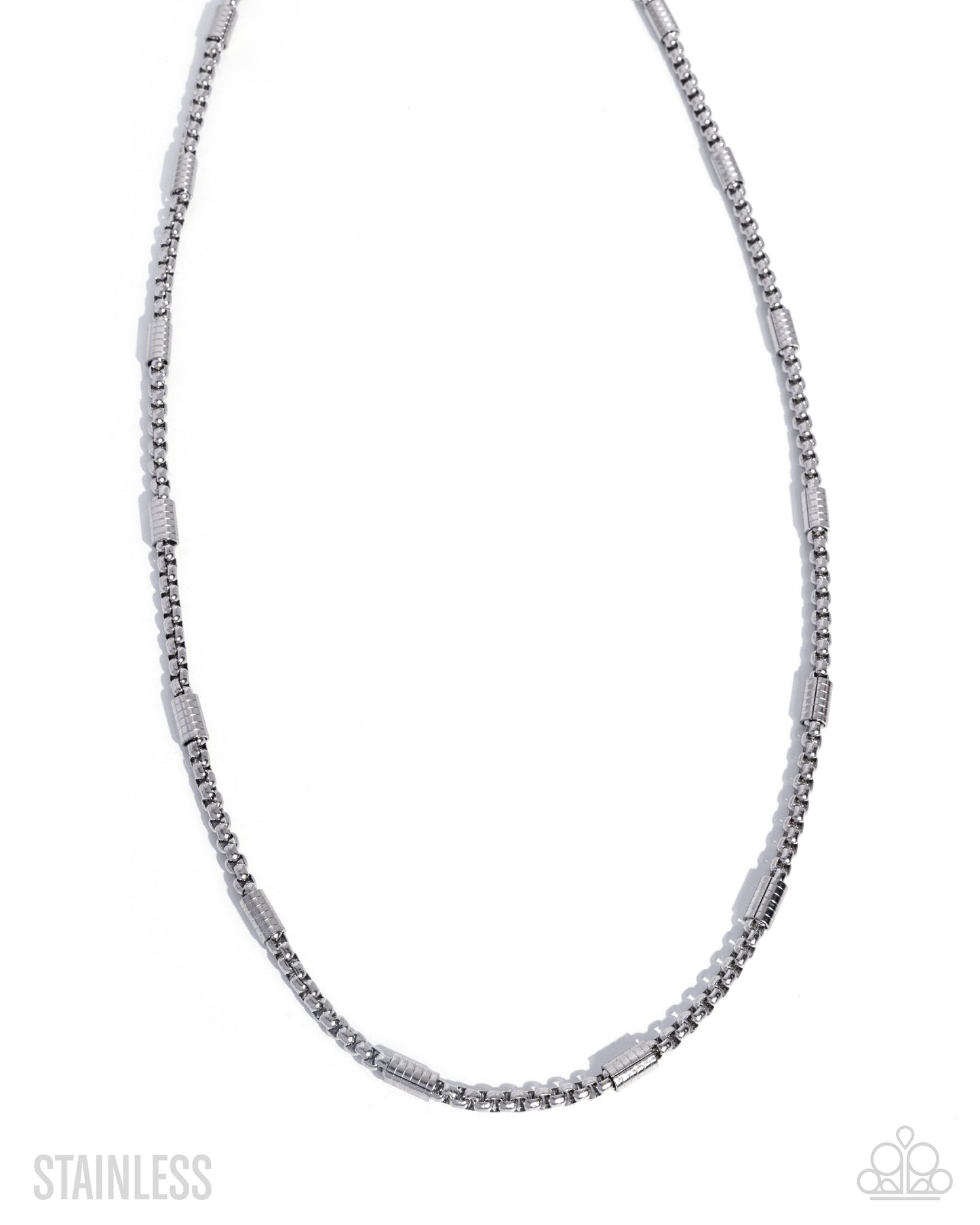 Paparazzi Barricade Bravado - Silver Stainless Steel Boldly Barricaded Urban Necklace & Brash Barricade Stainless Steel Urban Bracelet