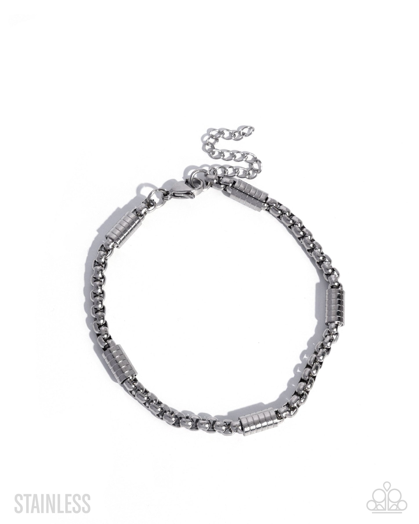 Paparazzi Barricade Bravado - Silver Stainless Steel Boldly Barricaded Urban Necklace & Brash Barricade Stainless Steel Urban Bracelet