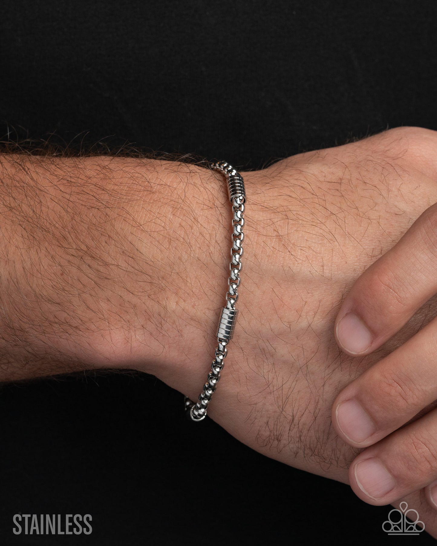 Paparazzi Barricade Bravado - Silver Stainless Steel Boldly Barricaded Urban Necklace & Brash Barricade Stainless Steel Urban Bracelet