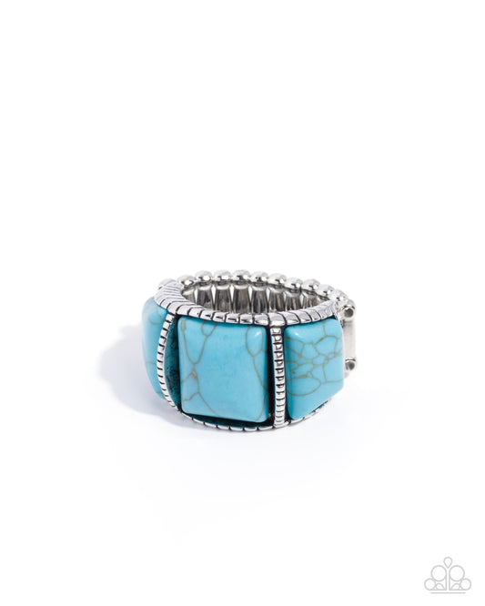 Paparazzi Spirited Scale - Blue Turquoise Stone Ring R1260