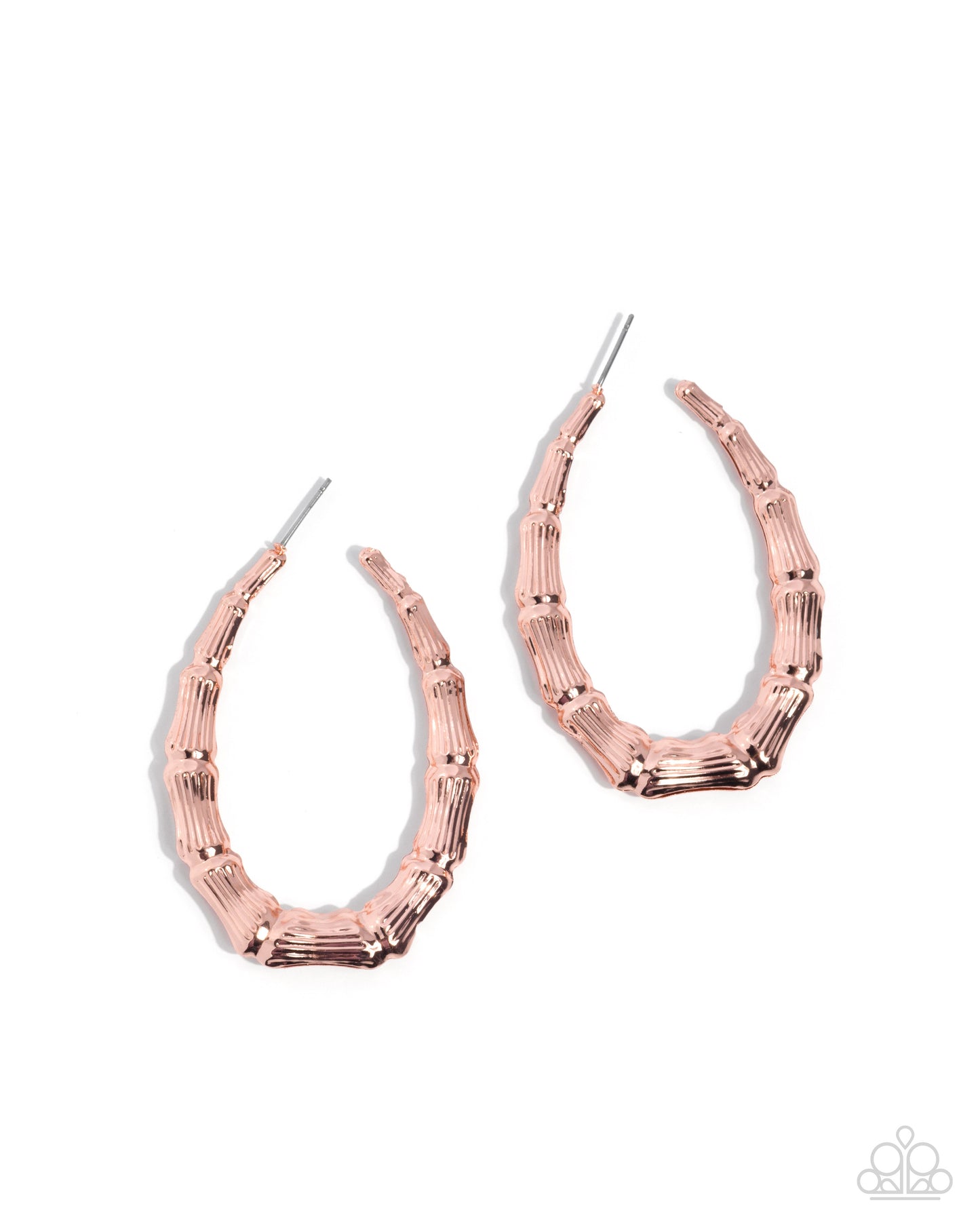 Paparazzi Daily Dose of Texture - Copper Hammered High Seen Teardrop 1 1/2 Inch Hoop Earring E3403