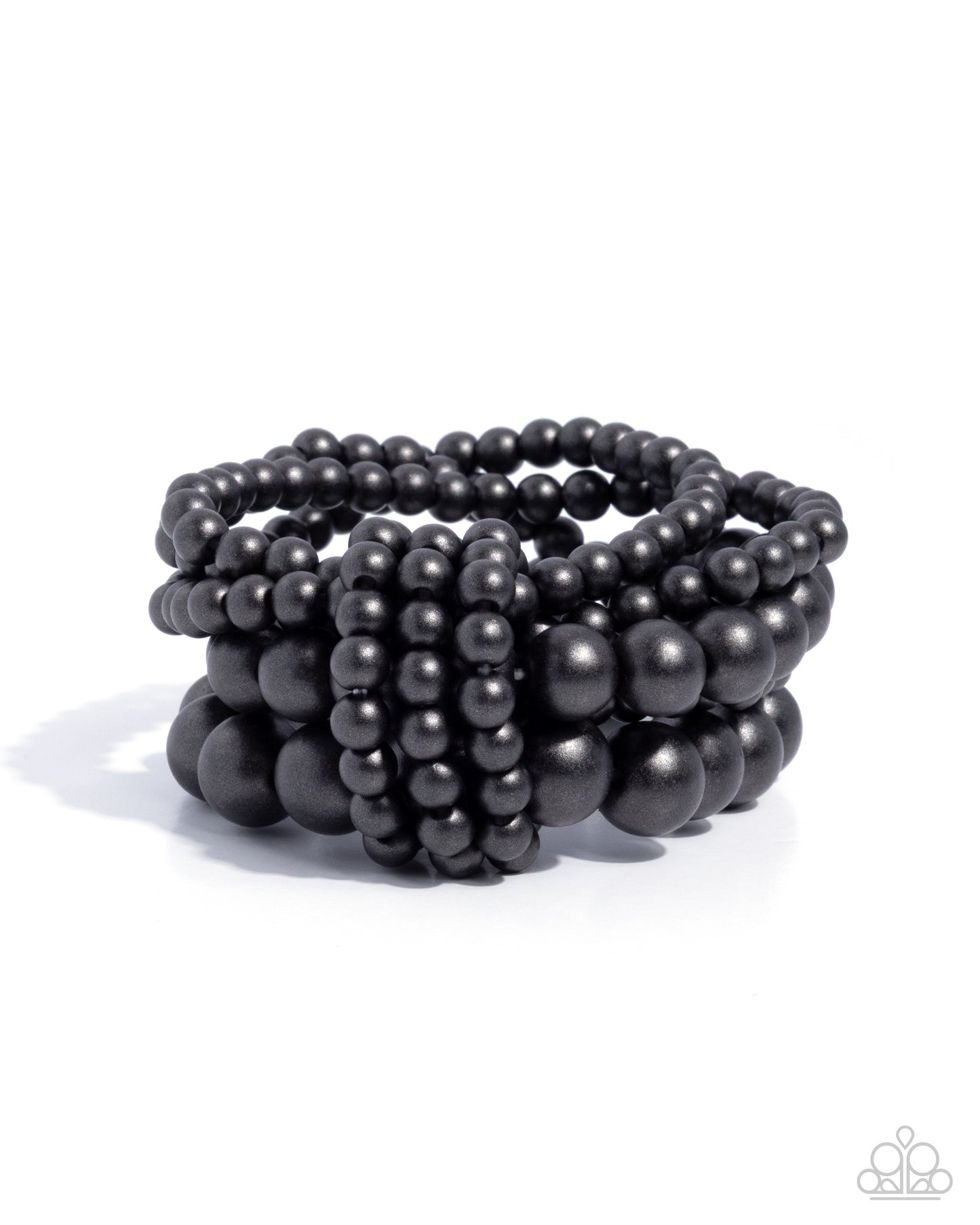 Paparazzi Constant Charm - Black Wood Bead Stretch Bracelet B2676