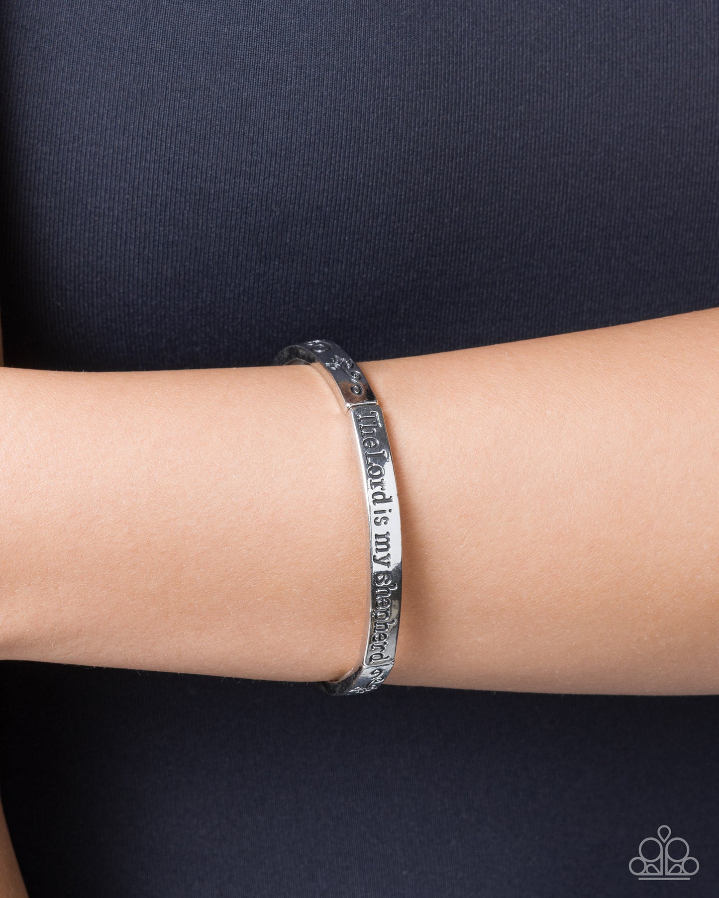 Paparazzi Secure Shepherd - Silver Inspirational " The Lord is my shepherd" Stretch Bracelet B2626