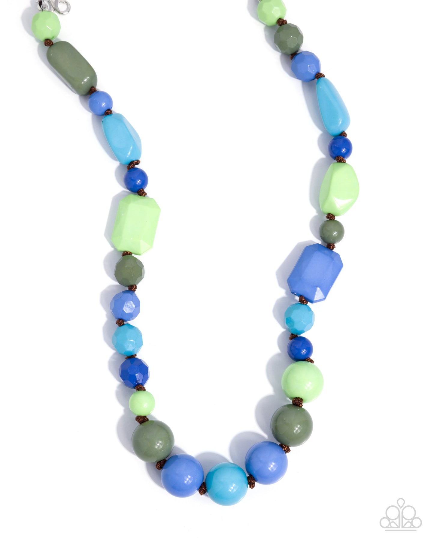 Paparazzi Socialite Shapes - Green, Blue, & Multicolored Bead Necklace N3282