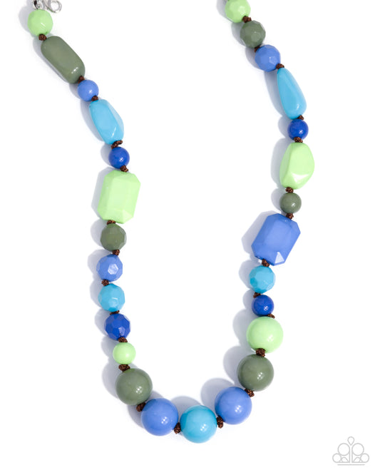 Paparazzi Socialite Shapes - Green, Blue, & Multicolored Bead Necklace N3282