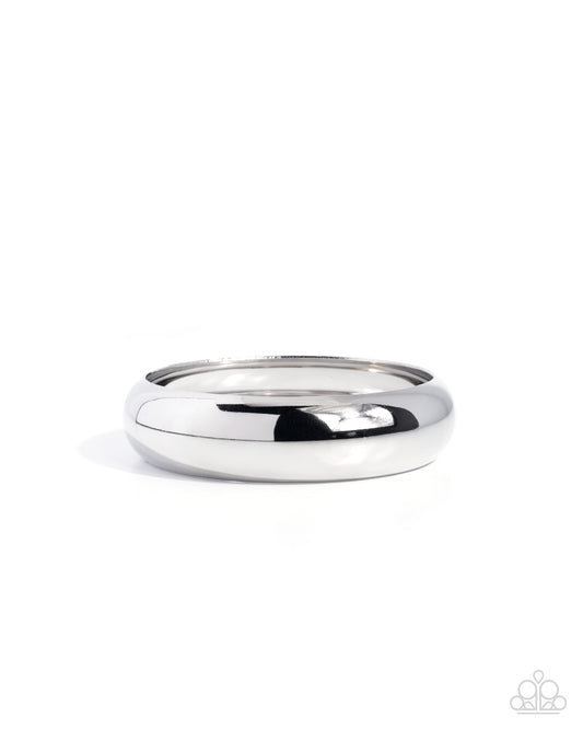Paparazzi Sleek Shanty - Silver High Sheen Bangle Bracelet B2715